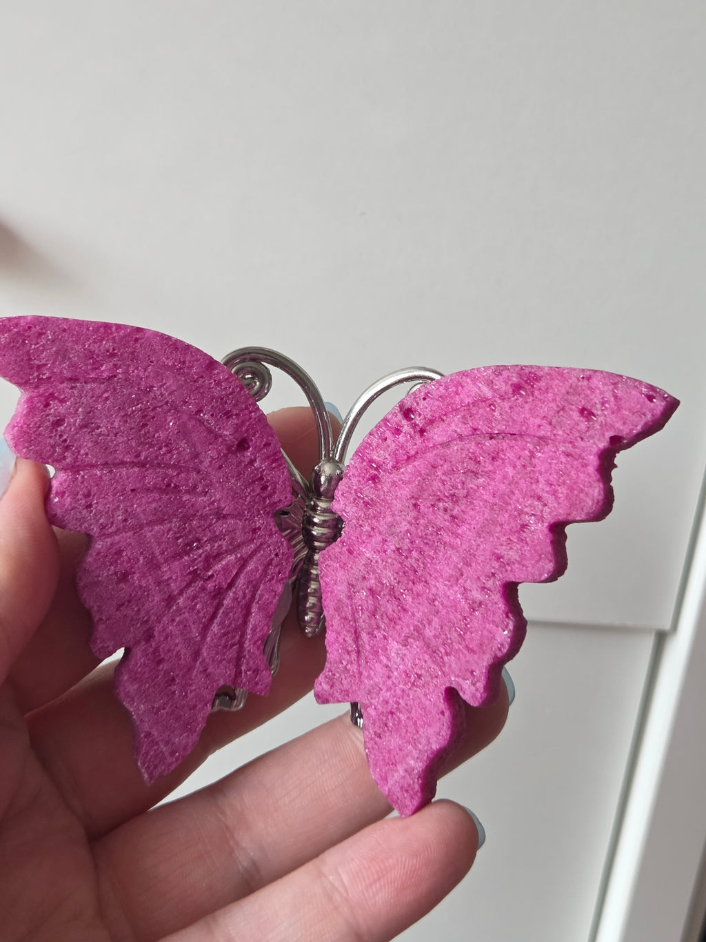 Honeycomb ruby butterfly carving