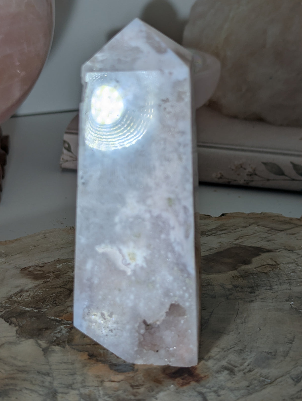 Pink Amethyst crystal tower