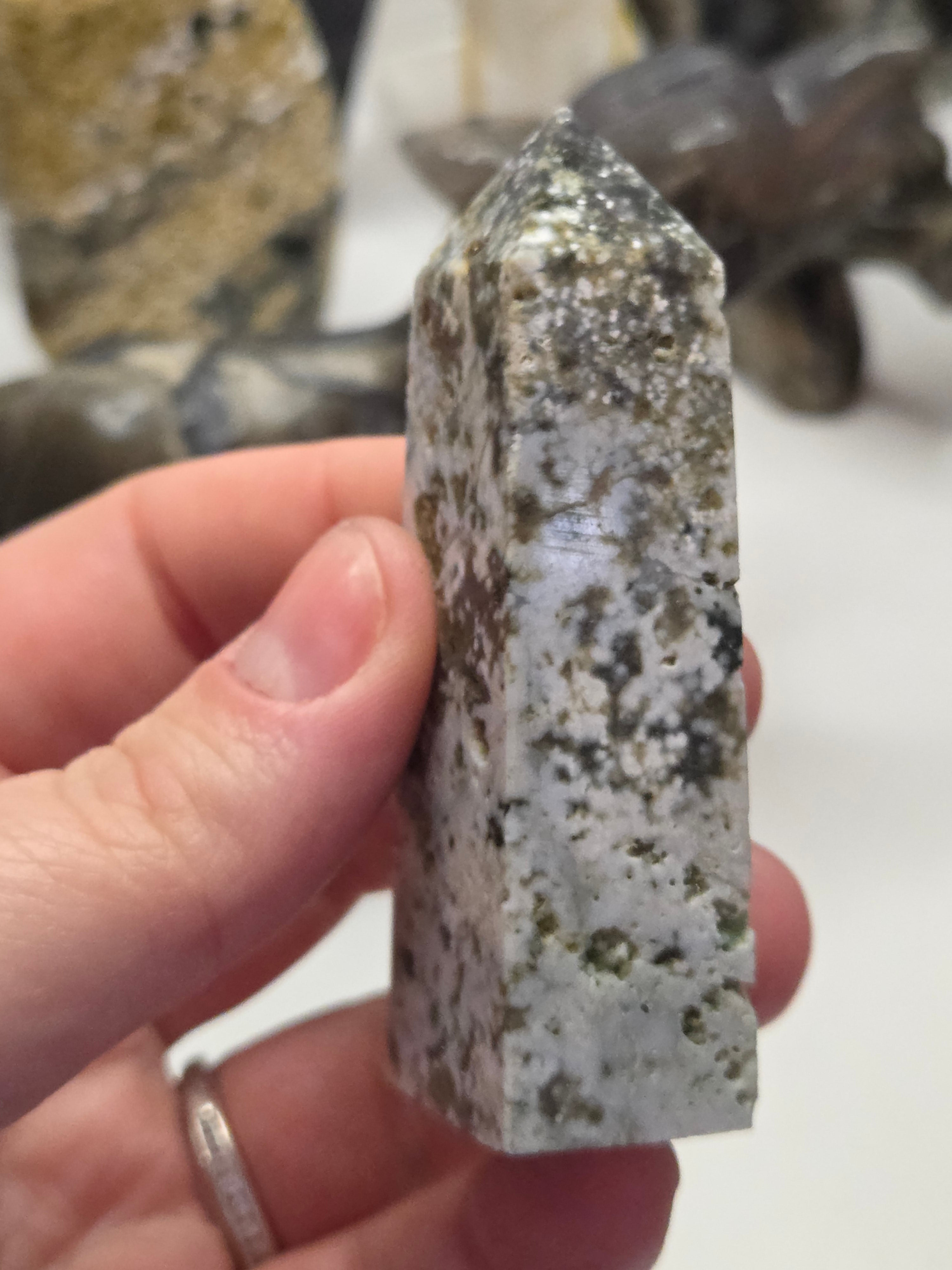 Ocean Jasper crystal tower carving