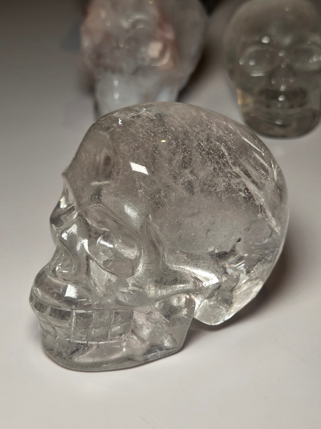 Stunning Clear Quartz crystal Skull carving