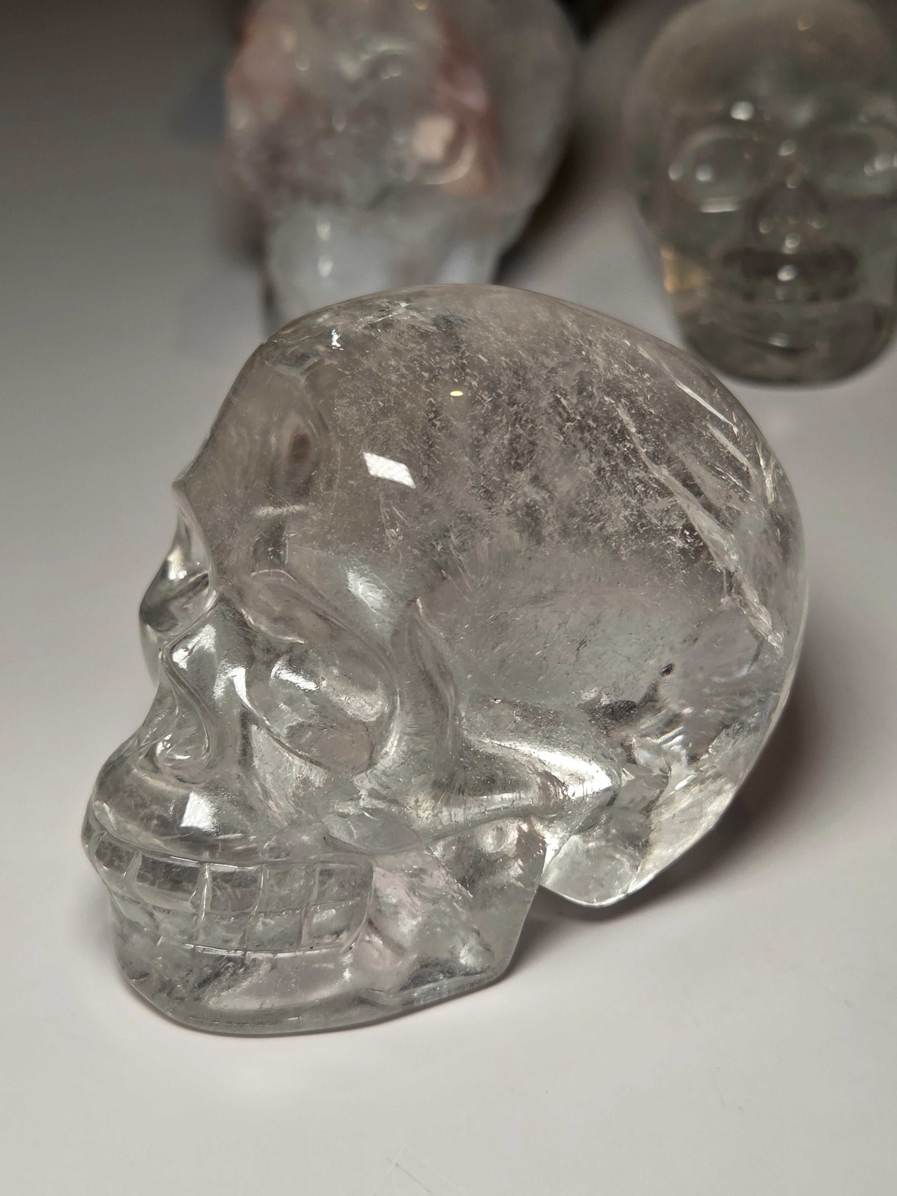 Stunning Clear Quartz crystal Skull carving