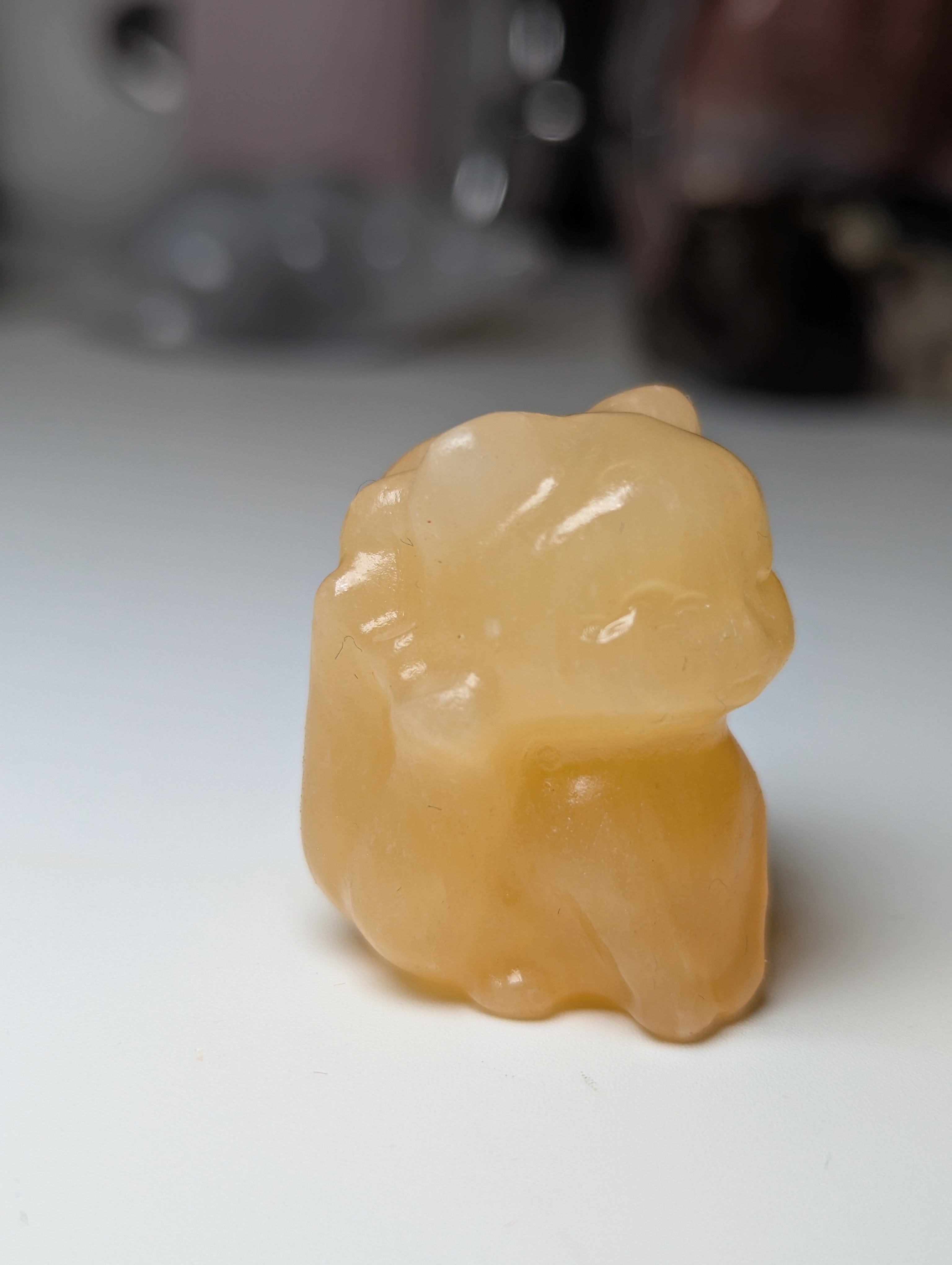 Orange calcite crystal nail tail fox