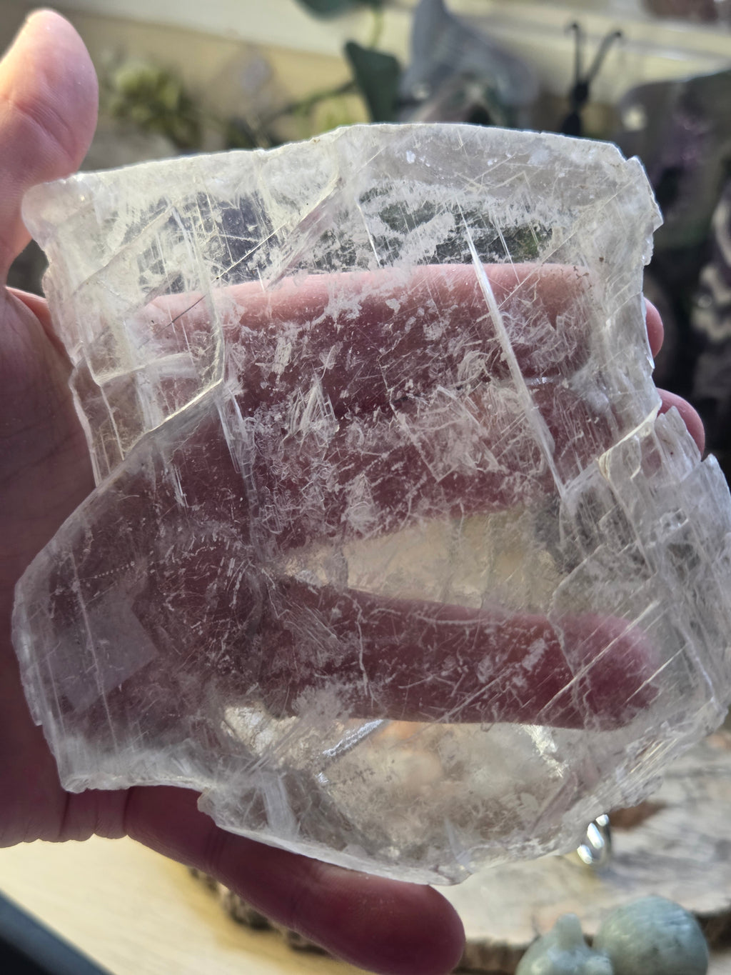 Selenite crystal slice  with stand