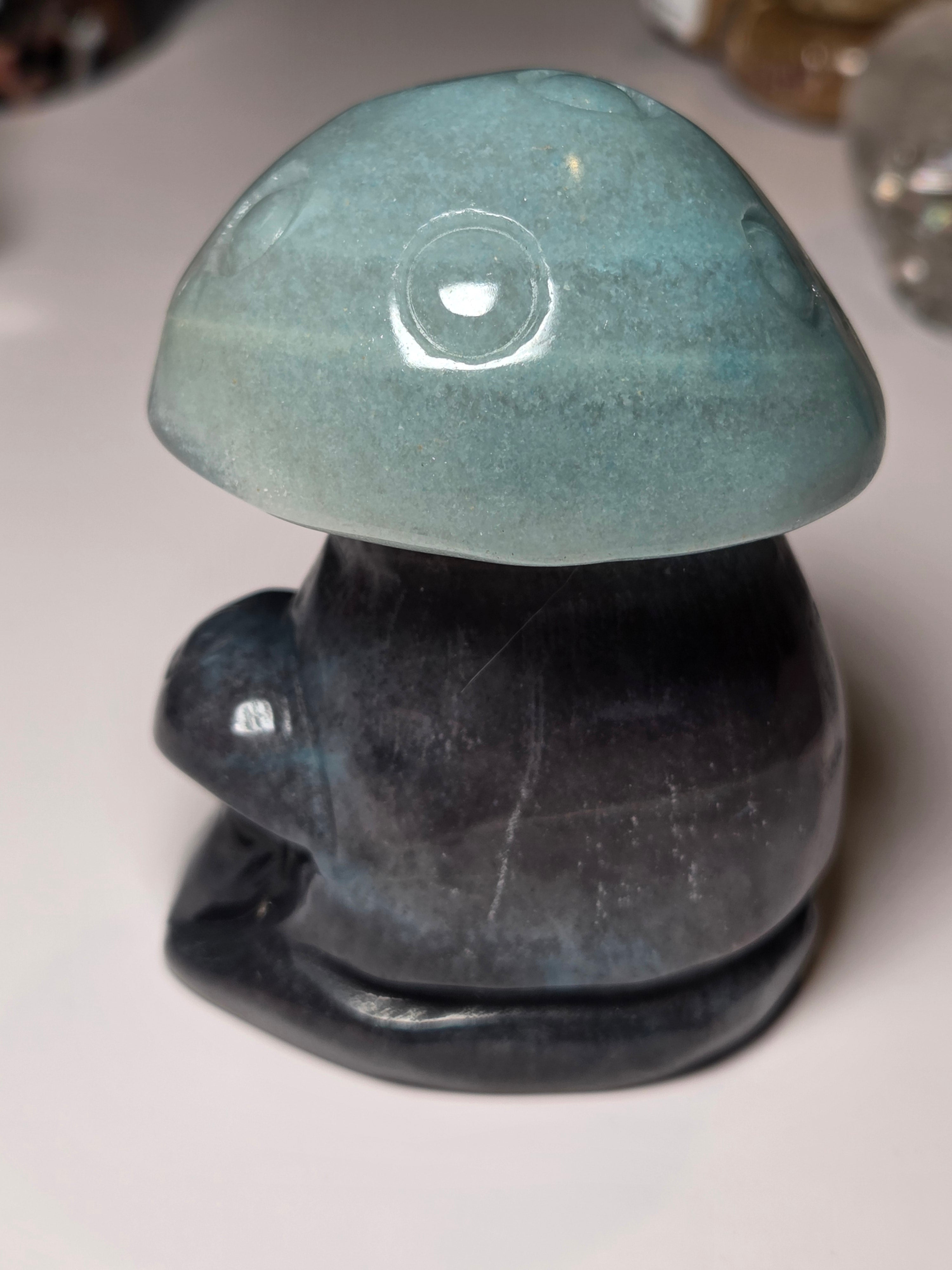 Troilite crystal mushroom carving