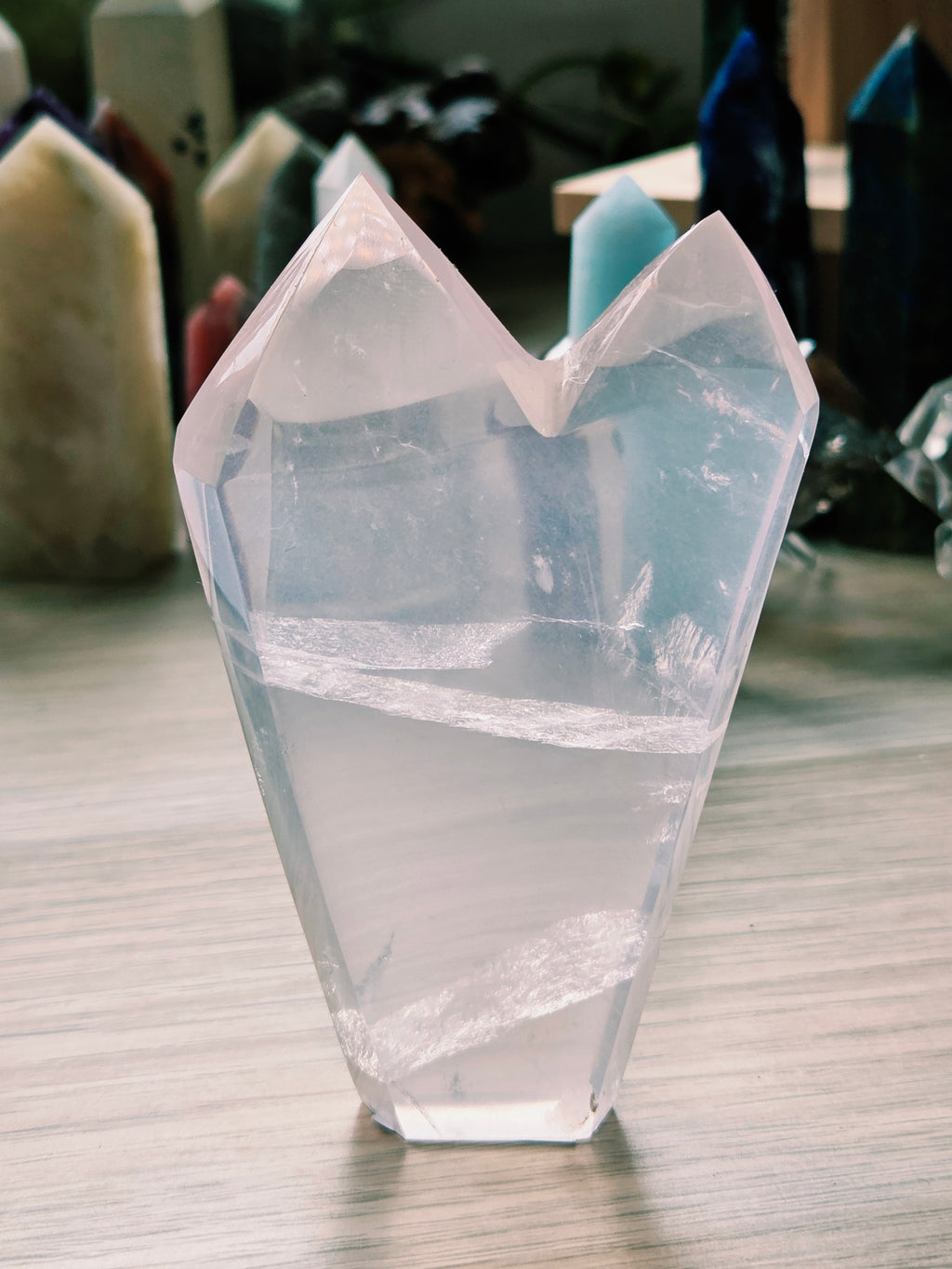 Grade AAAA Rose quartz crystal twin towers