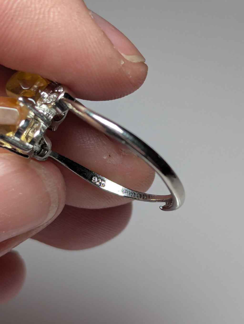 Citrein crystal adjustable S295 Ring