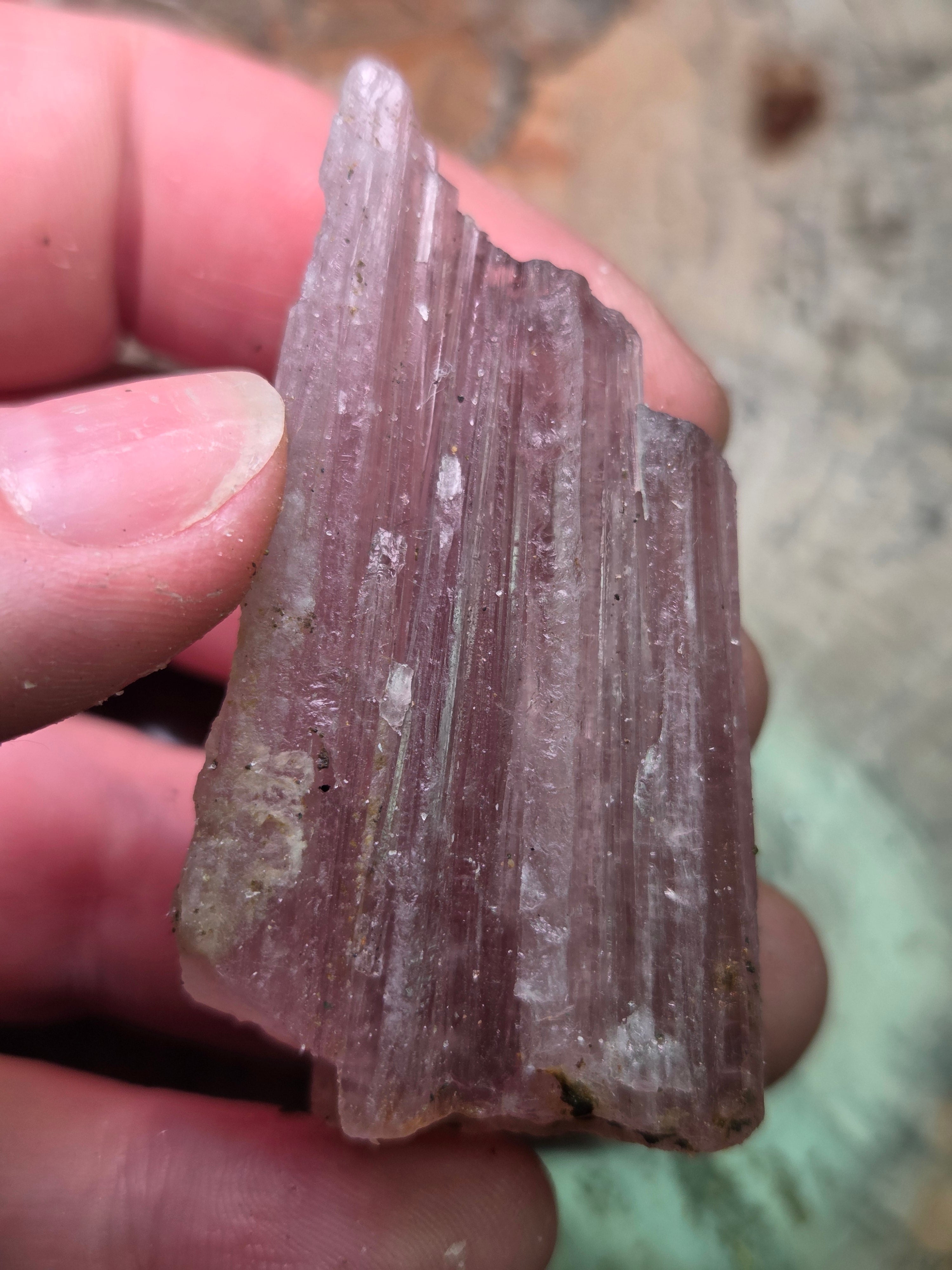 Raw pink Tourmaline specimen