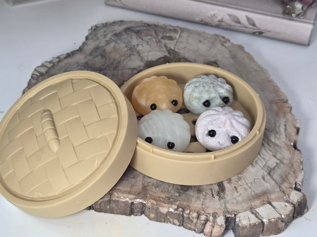 Cute dumpling crystal carvings