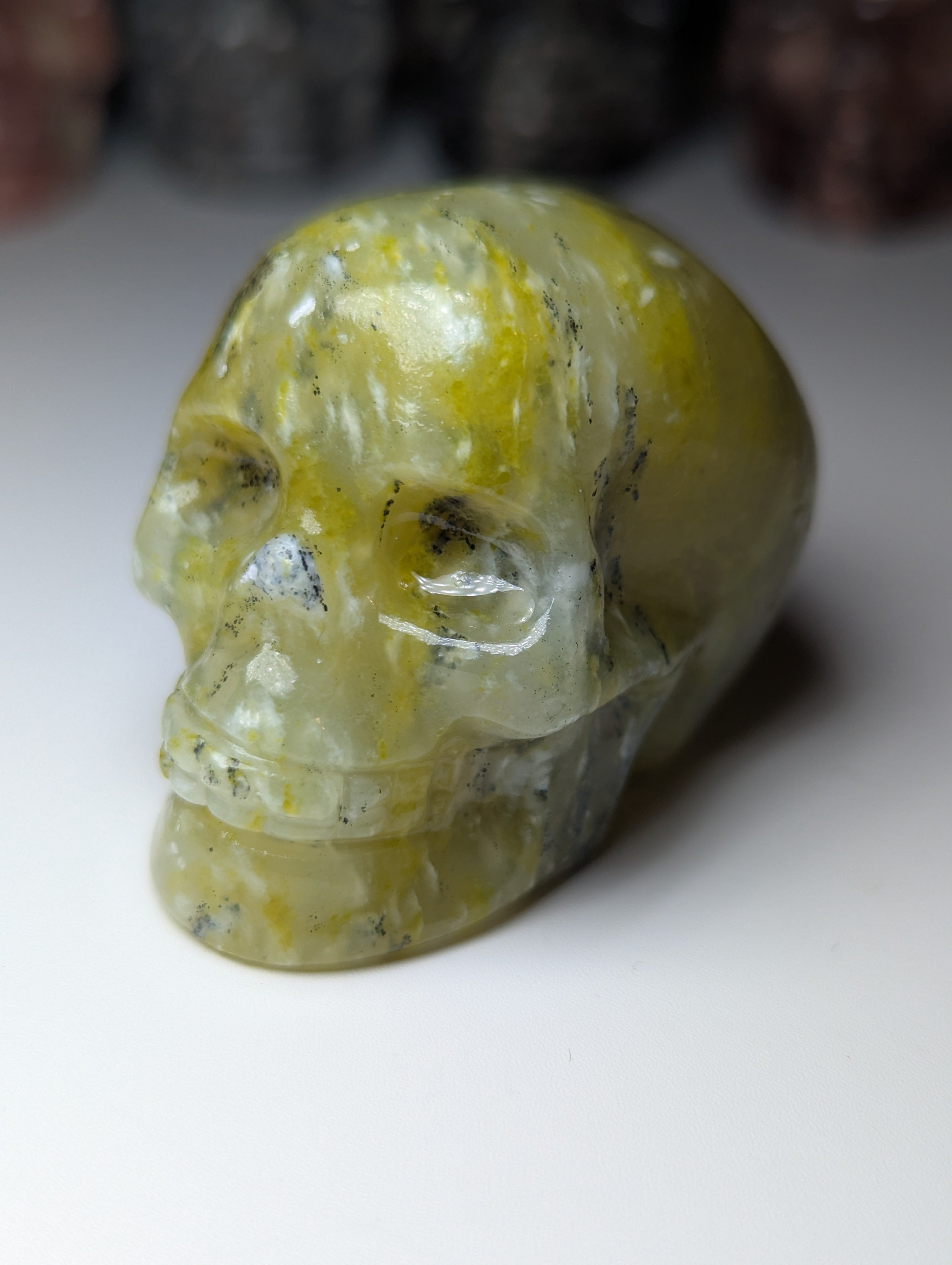 Light Green jade crystal skull