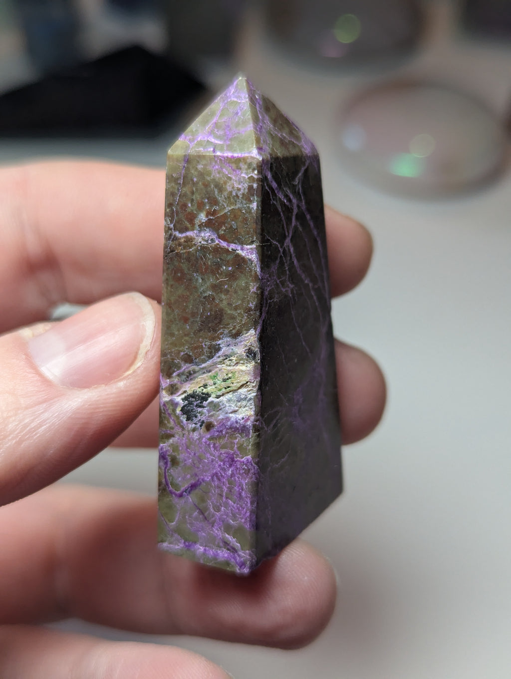 Stichtite crystal tower