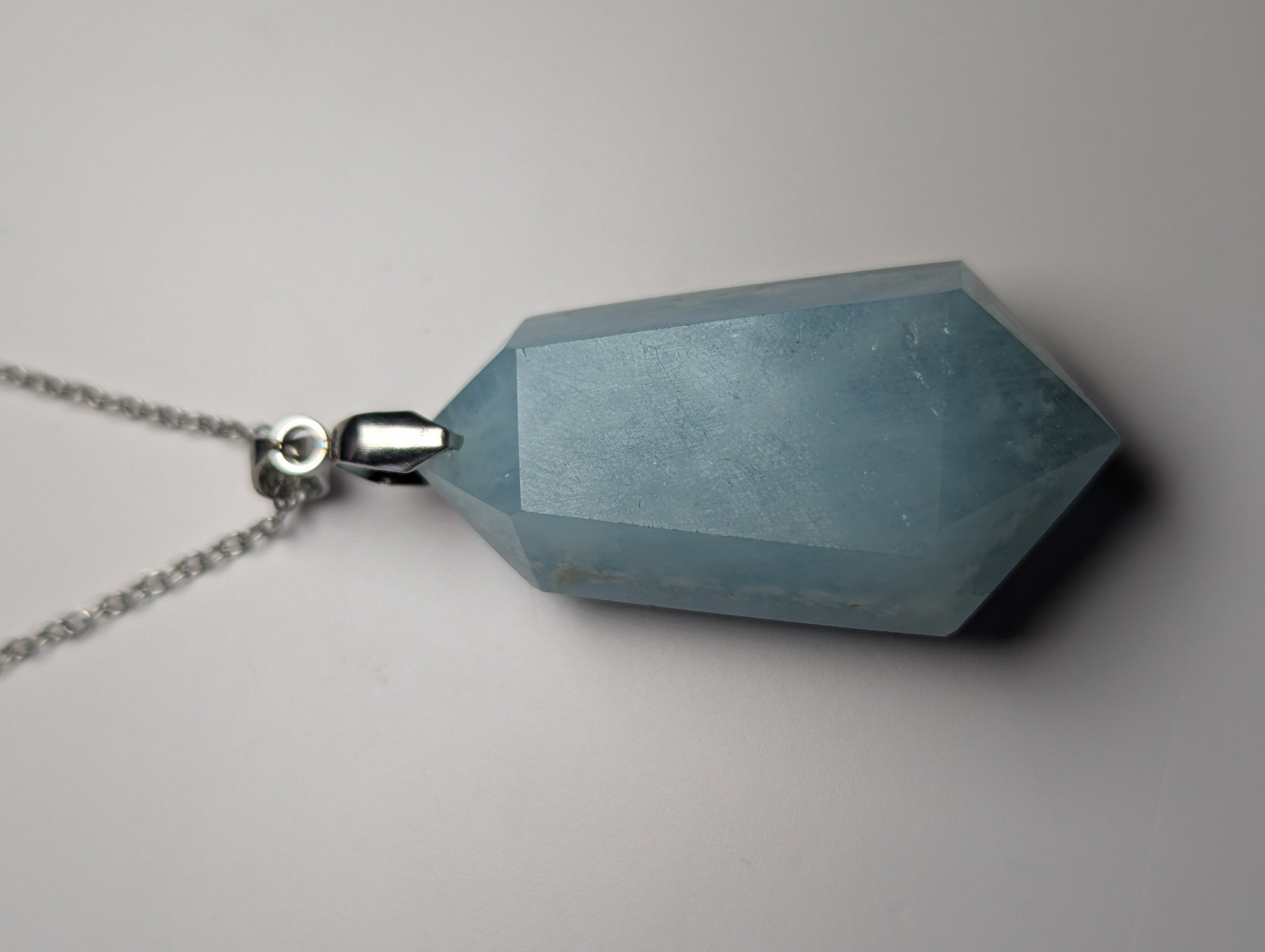 Aquamarine crystal handmade necklace