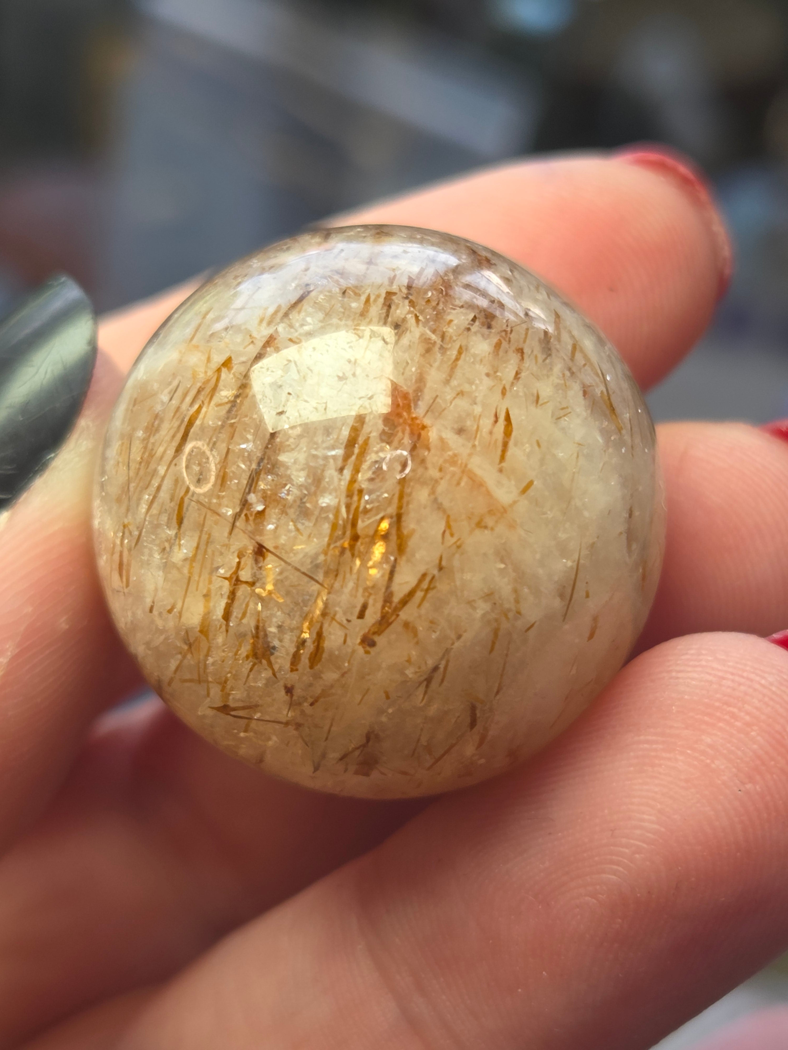 Amazing  high quality copper Rutile crystal sphere