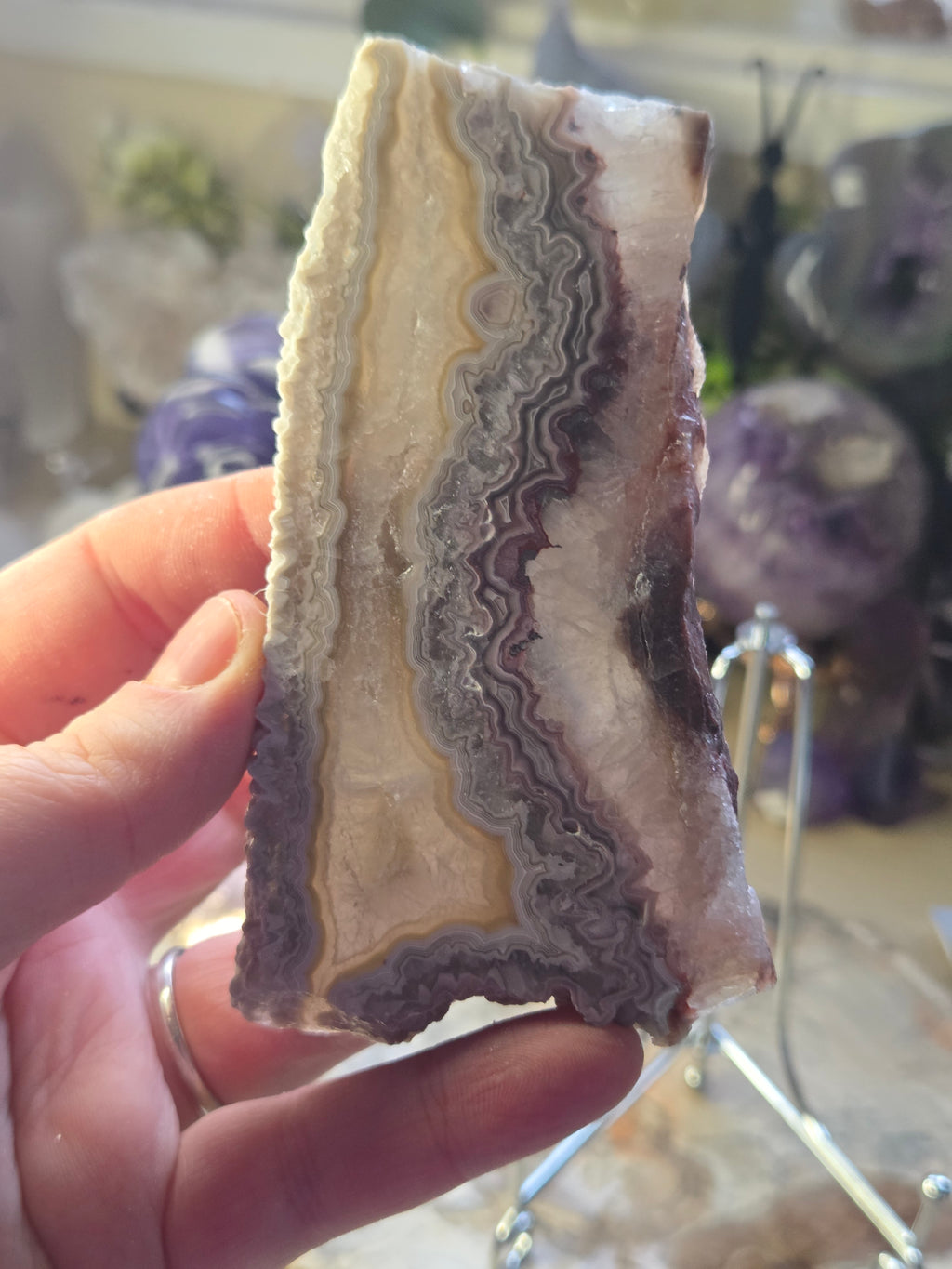 Crazy lace agate crystal slice