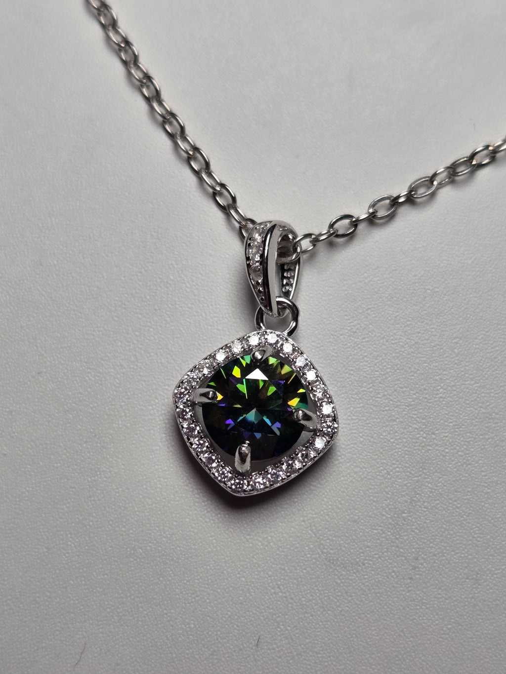 Moissanite diamond necklace