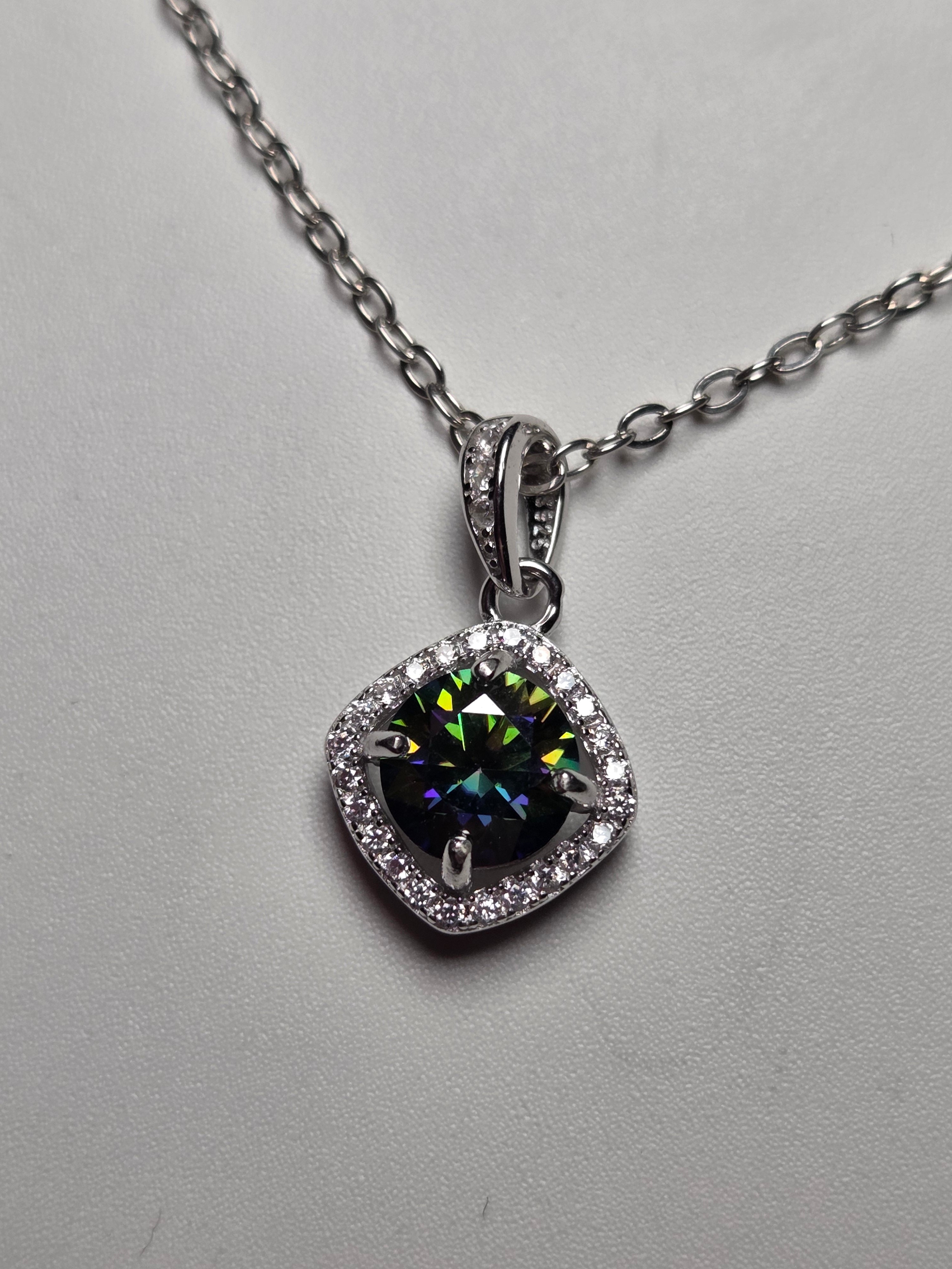 Moissanite diamond necklace