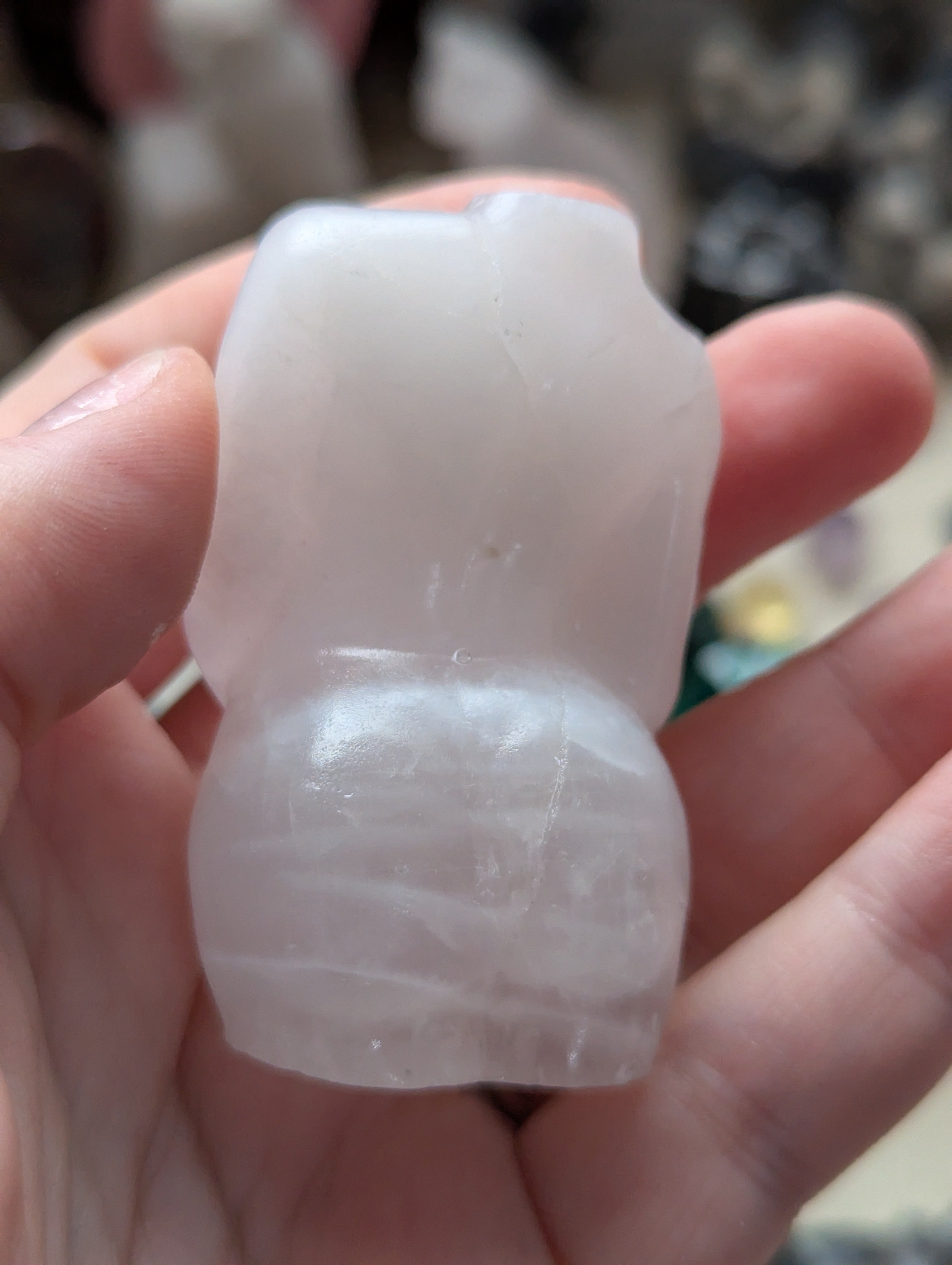 Clear quartz crystal female  pregnant lady body