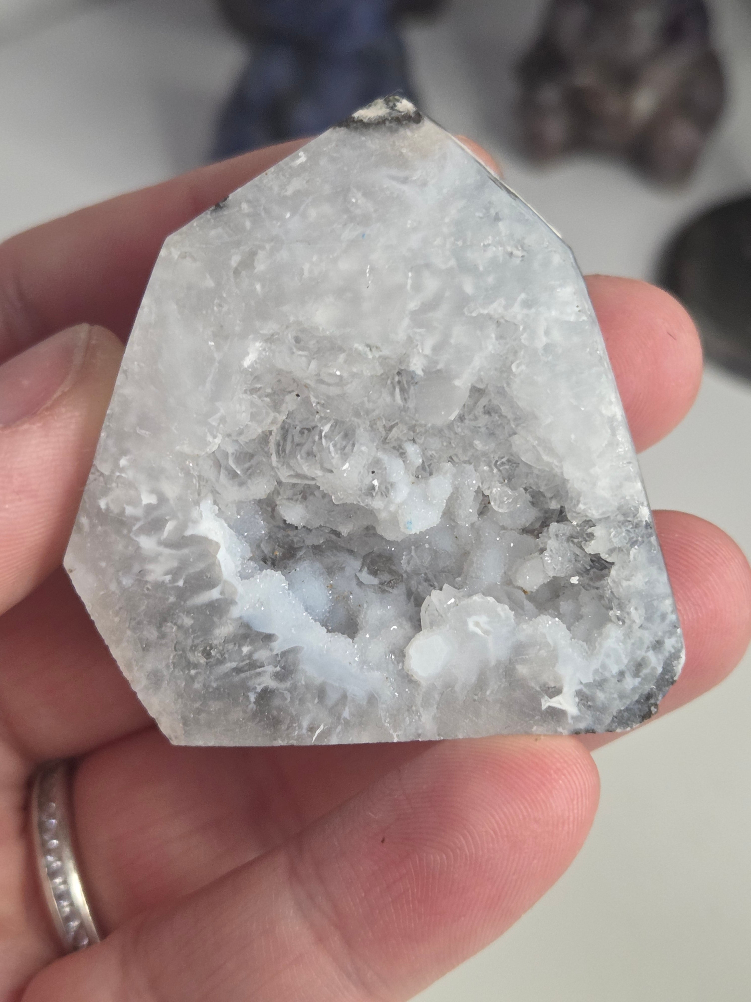 Mexican agate crystal Geode  tower