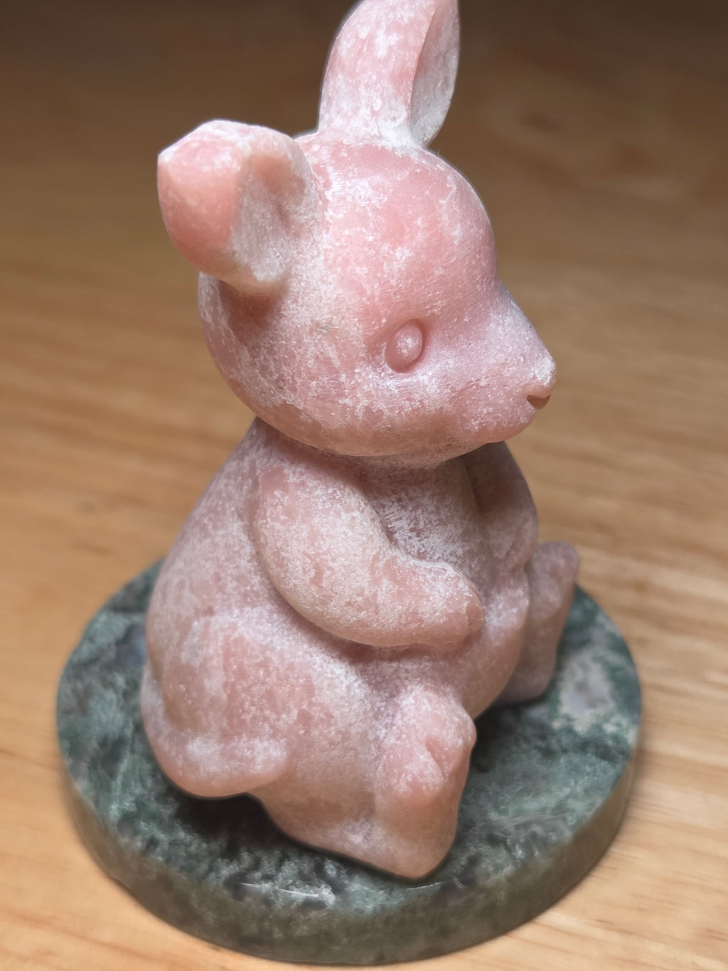 Pink opal kangaroo carving