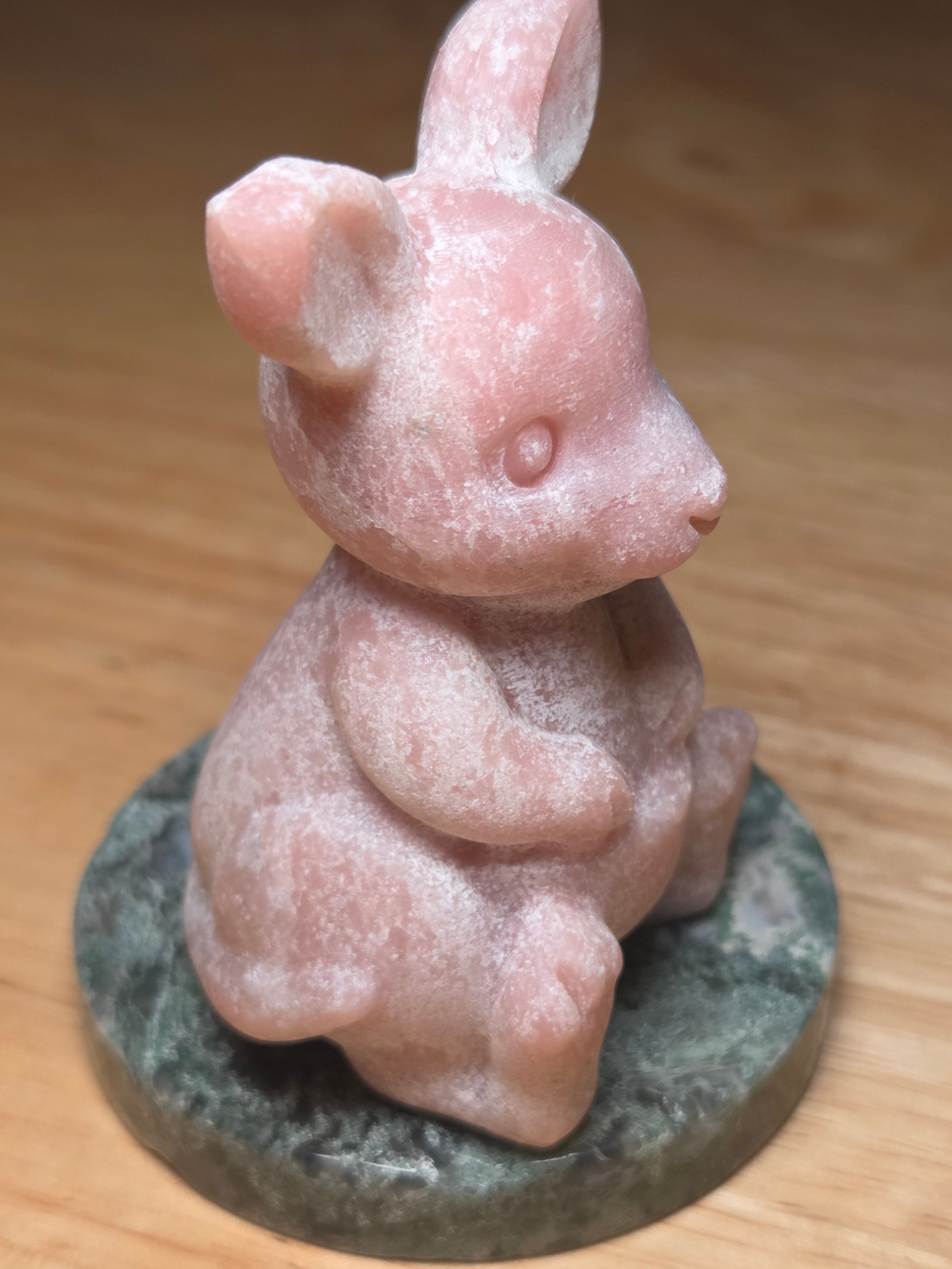 Pink opal kangaroo carving