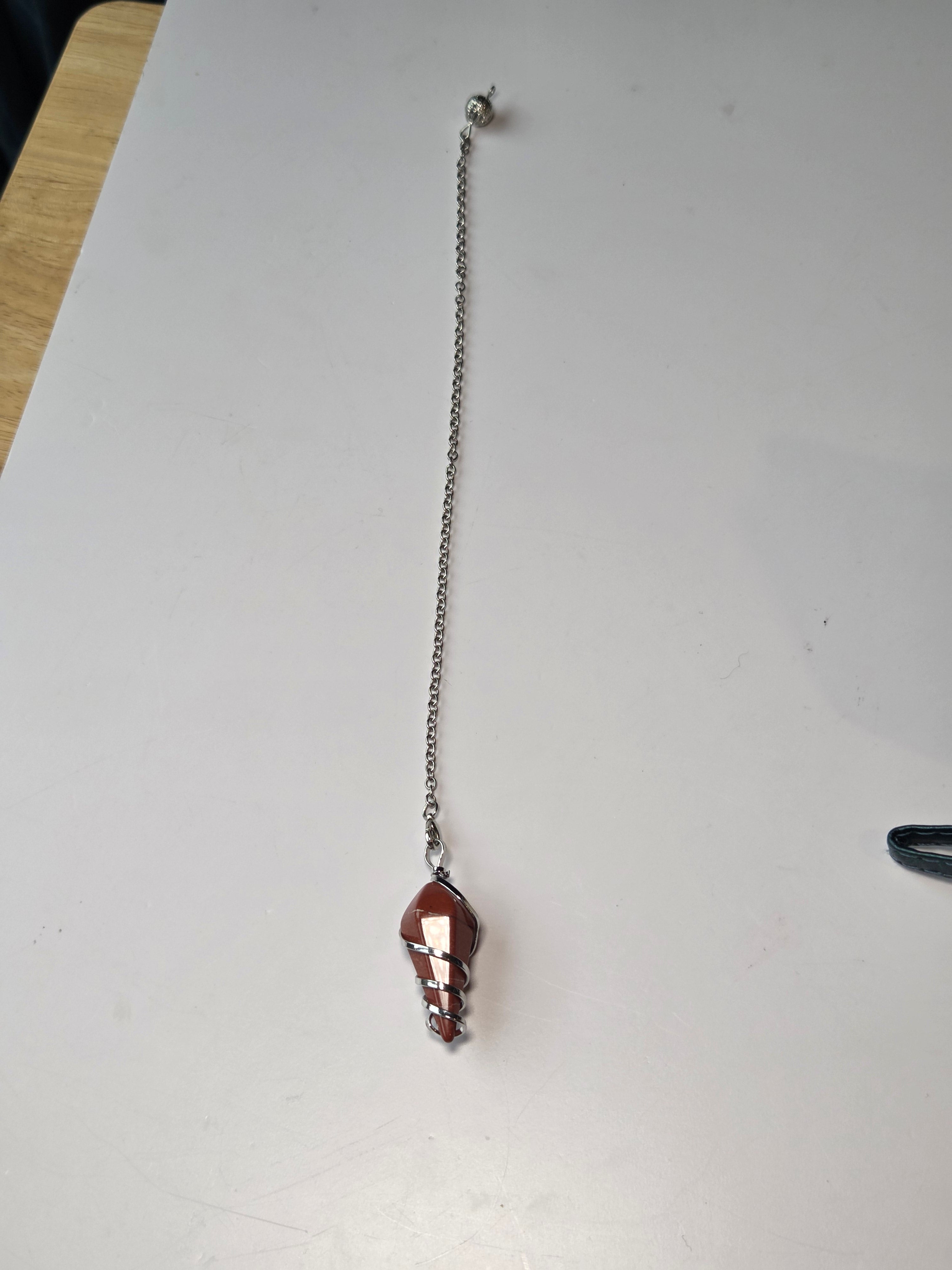 Red Jasper crystal pendulum