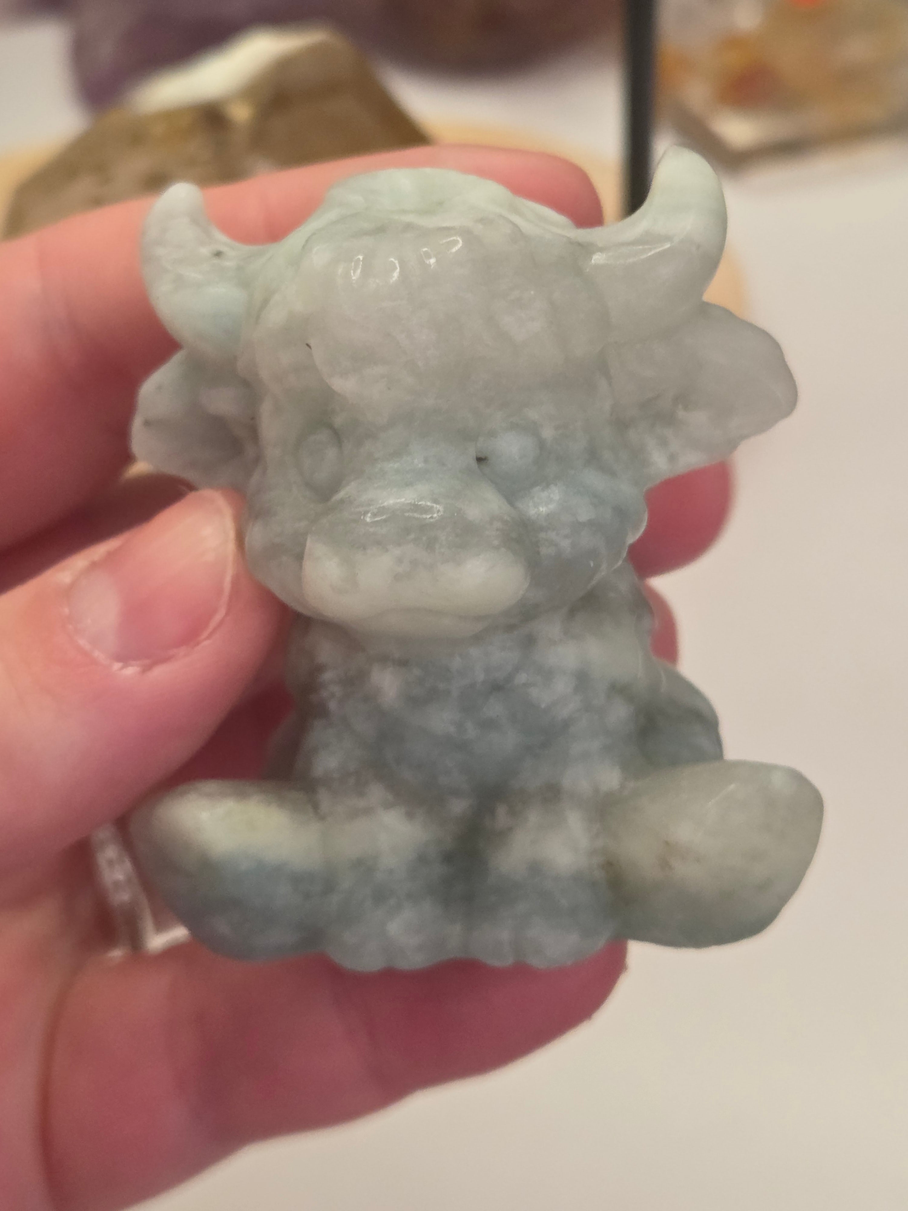 Highland cow carving