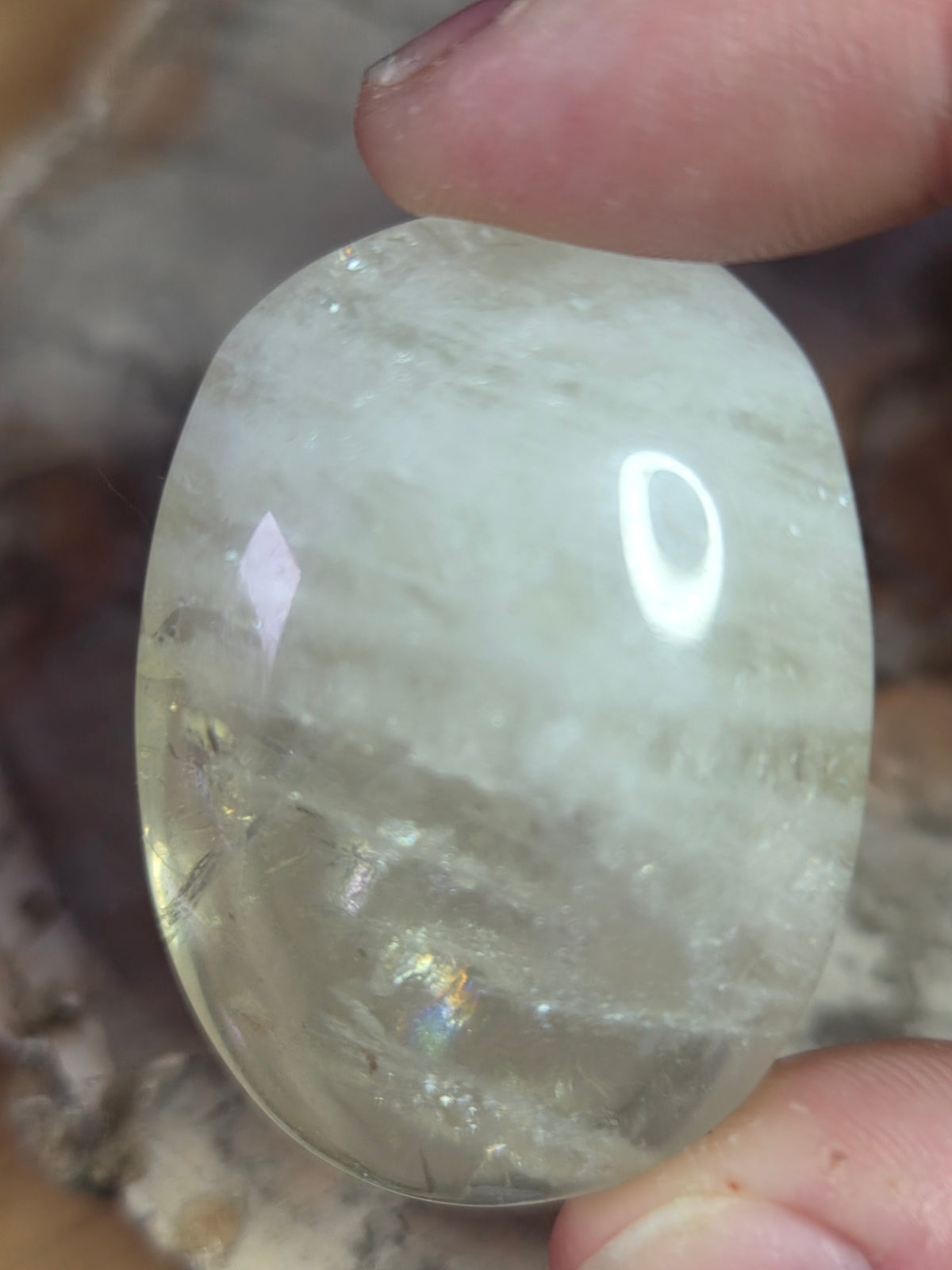 Citrine crystal palm stone