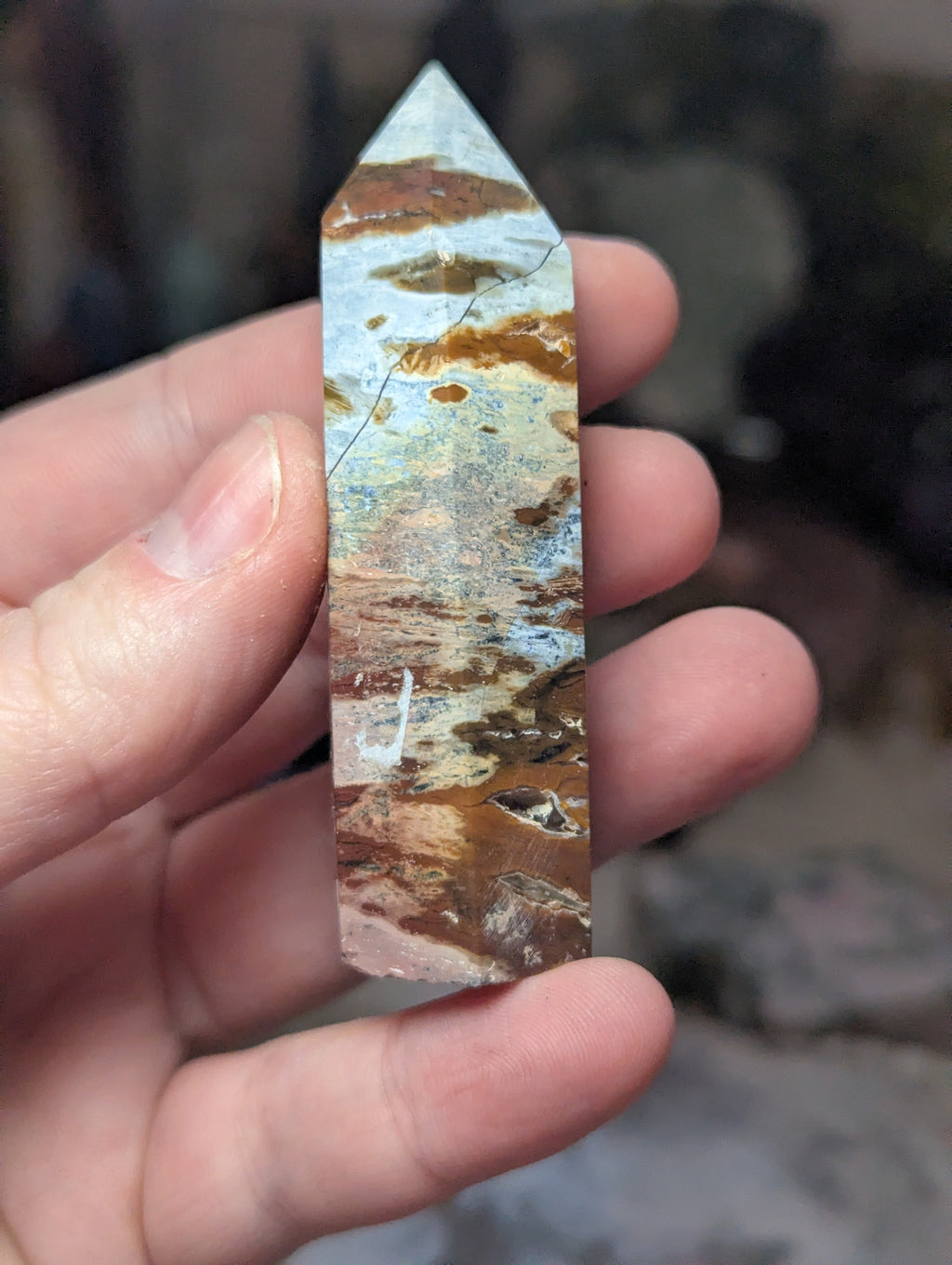 Petrified wood crystal tower