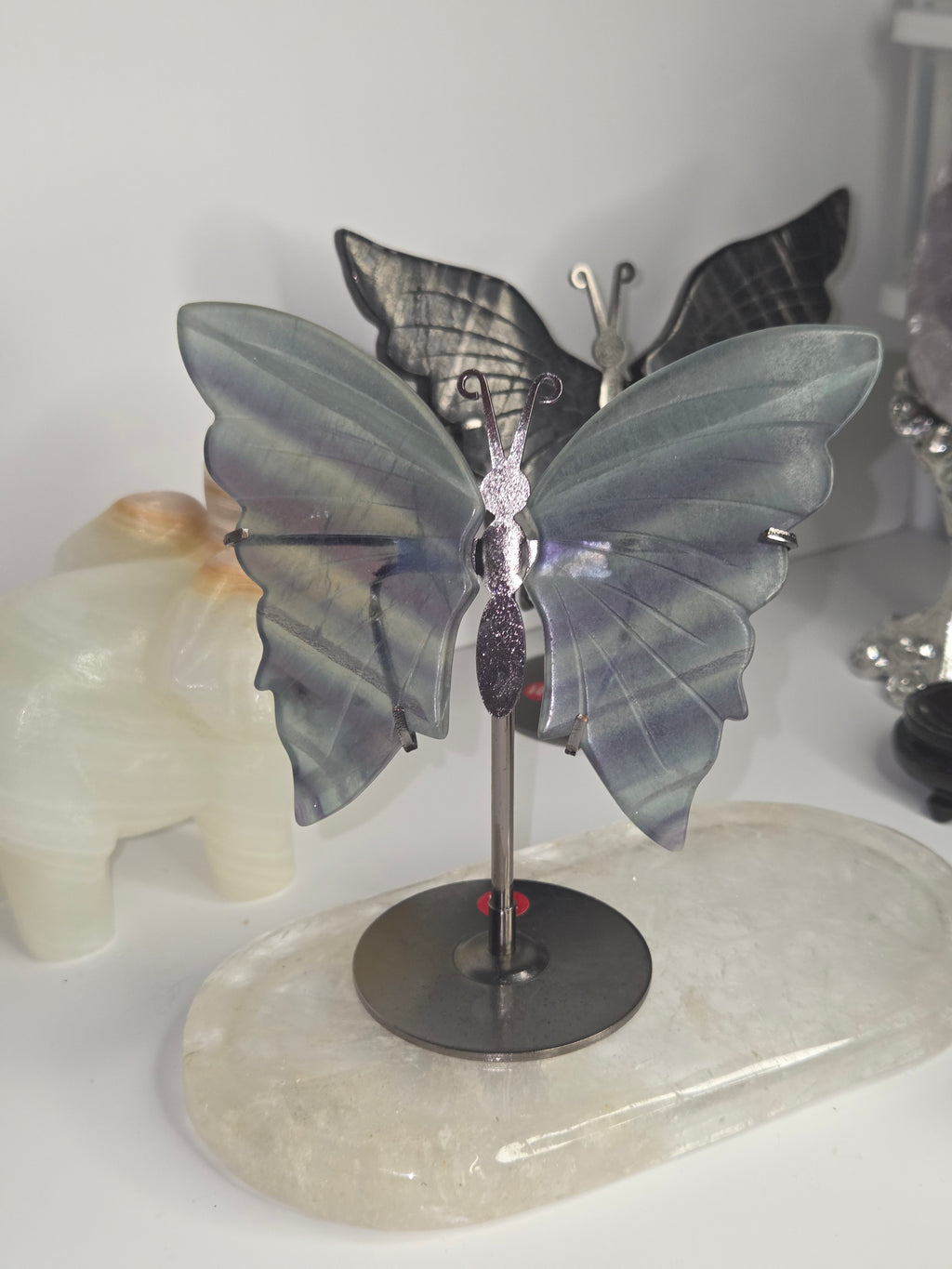 Lavender  flourite crystal butterfly
