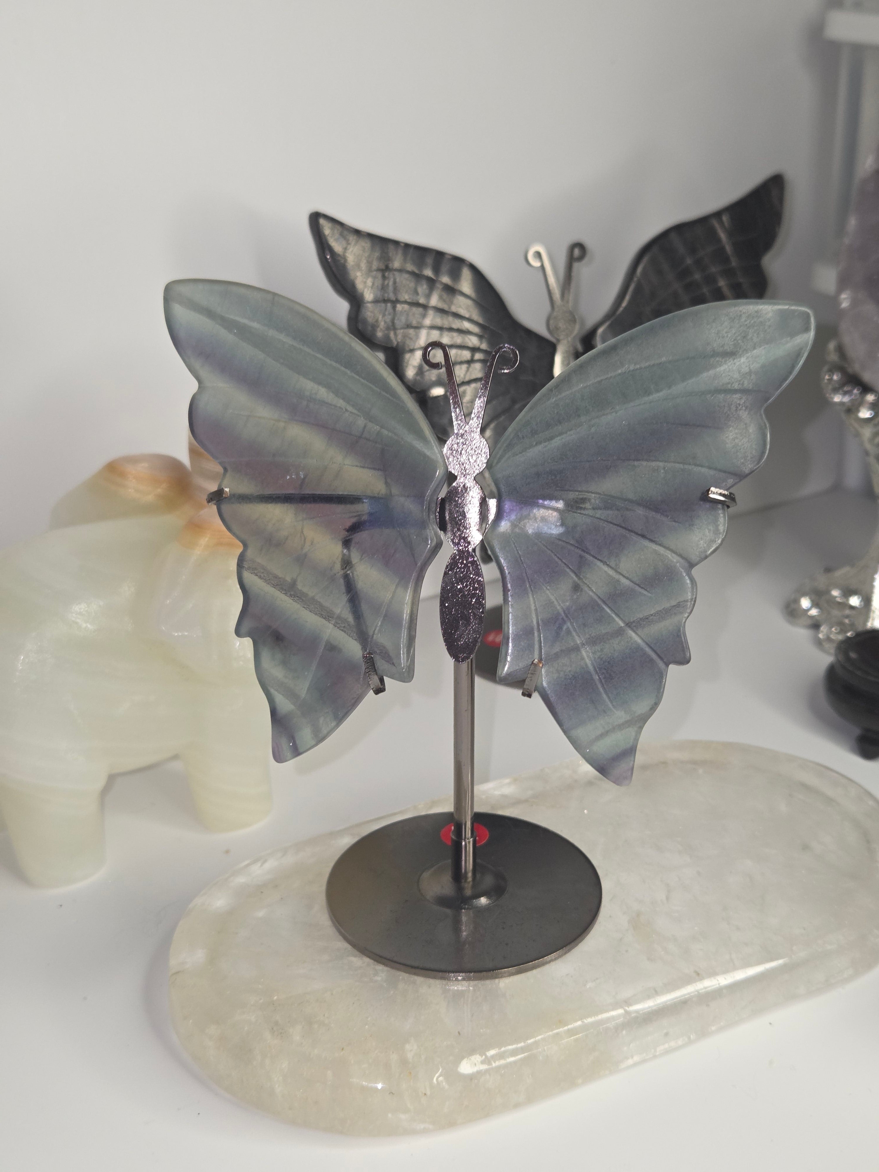 Lavender  flourite crystal butterfly