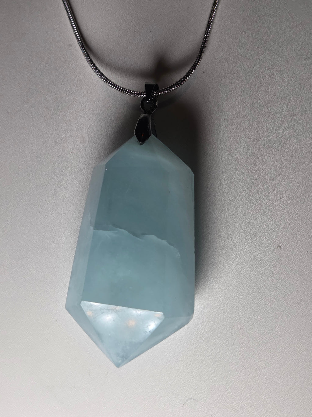 Aquamarine crystal handmade necklace