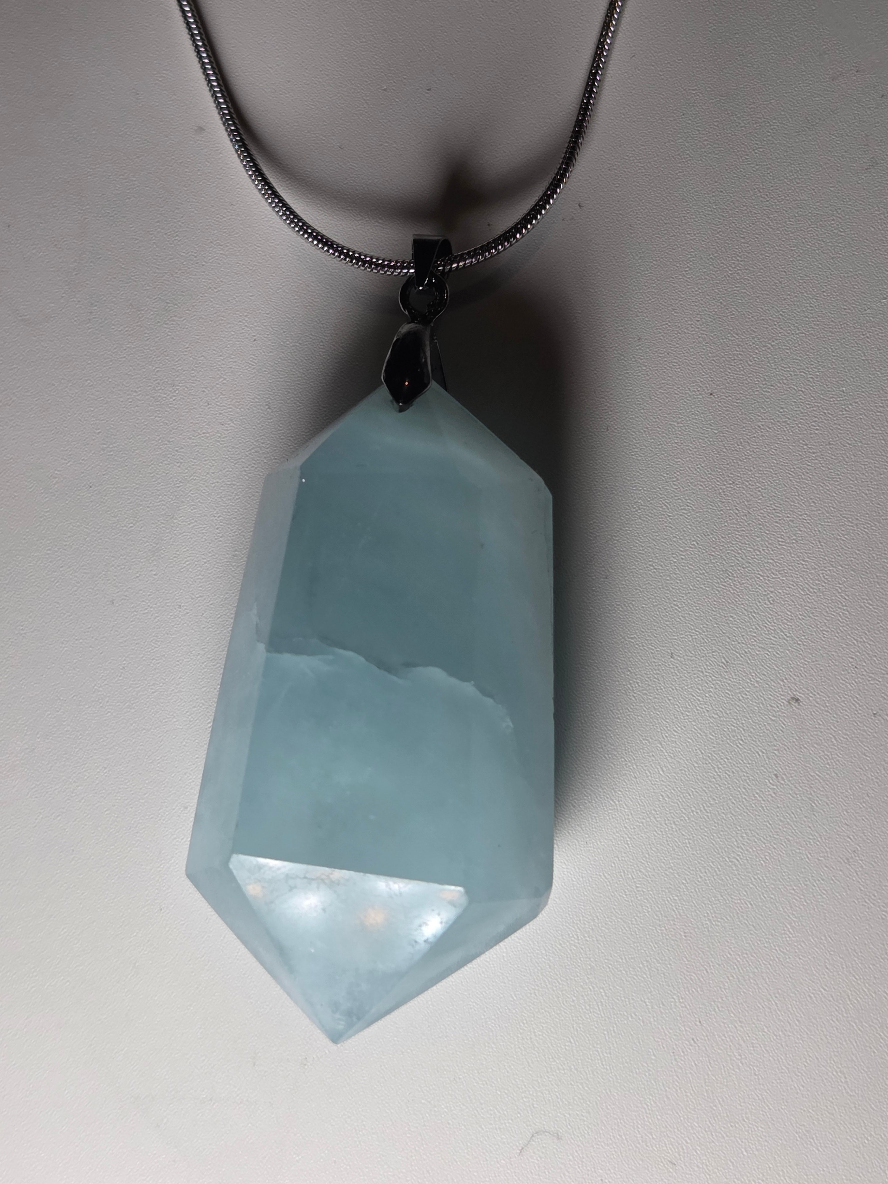 Aquamarine crystal handmade necklace