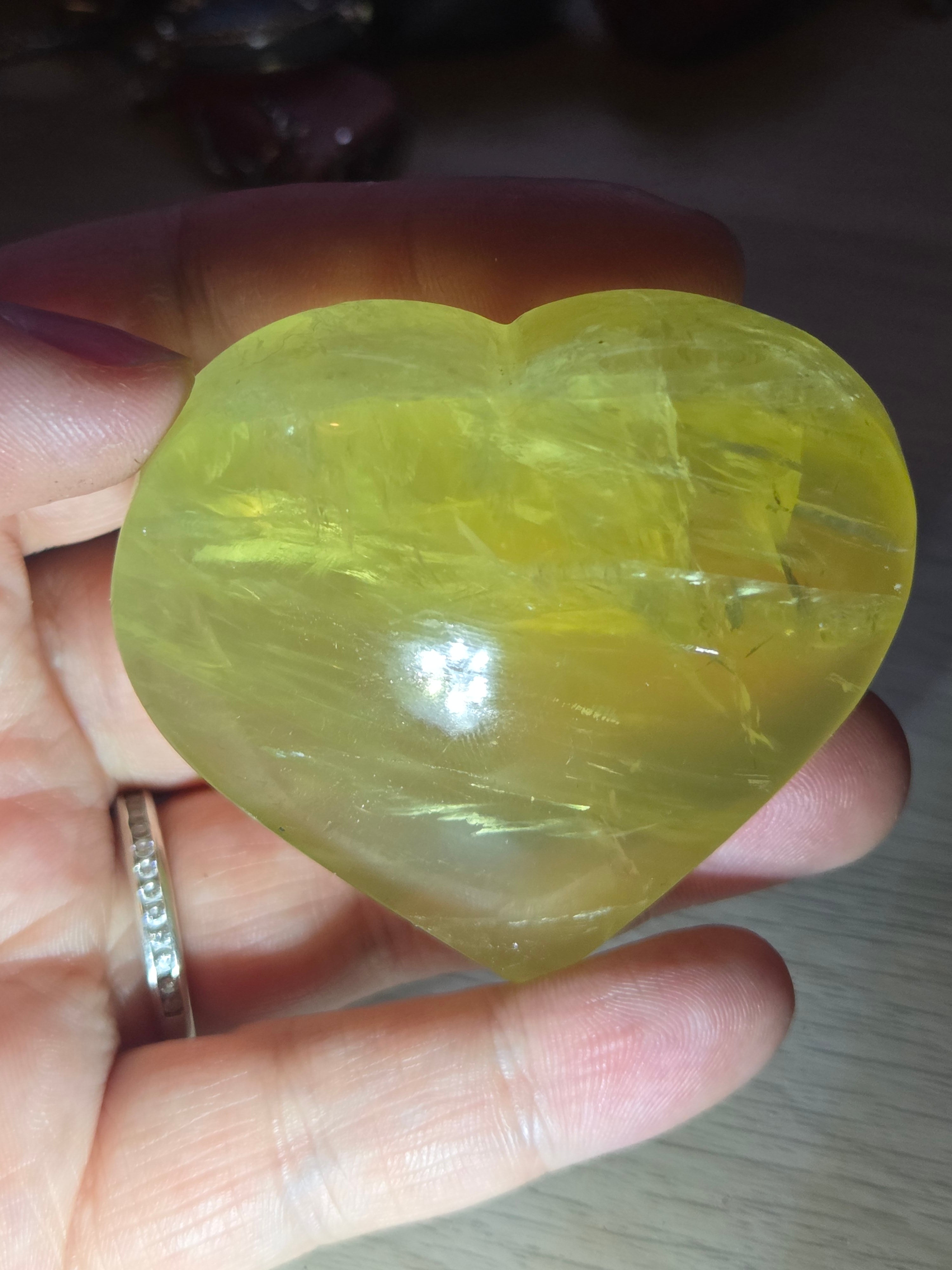 Heat treated citrine crystal Heart