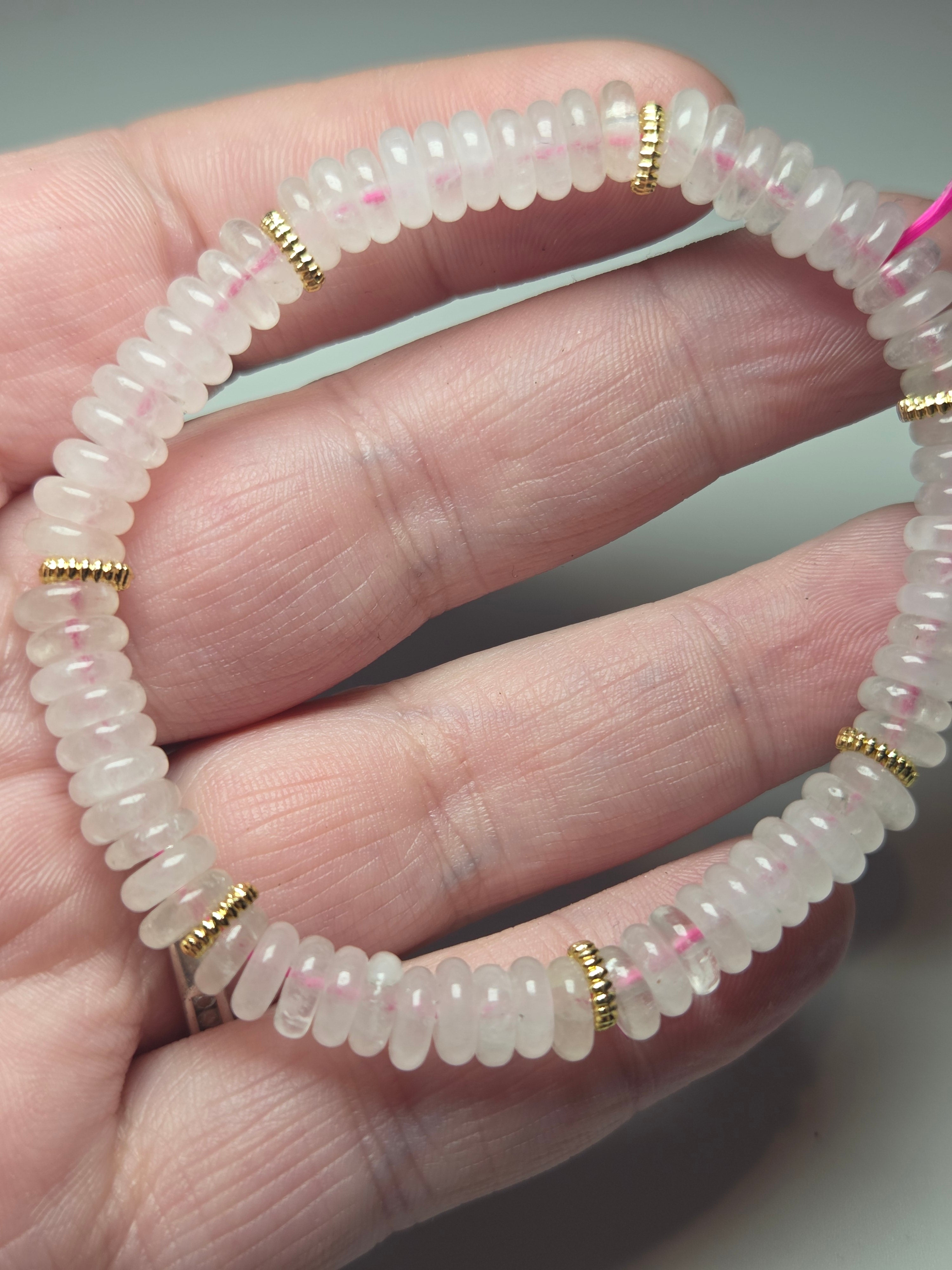 Rose quartz crystal bracelet