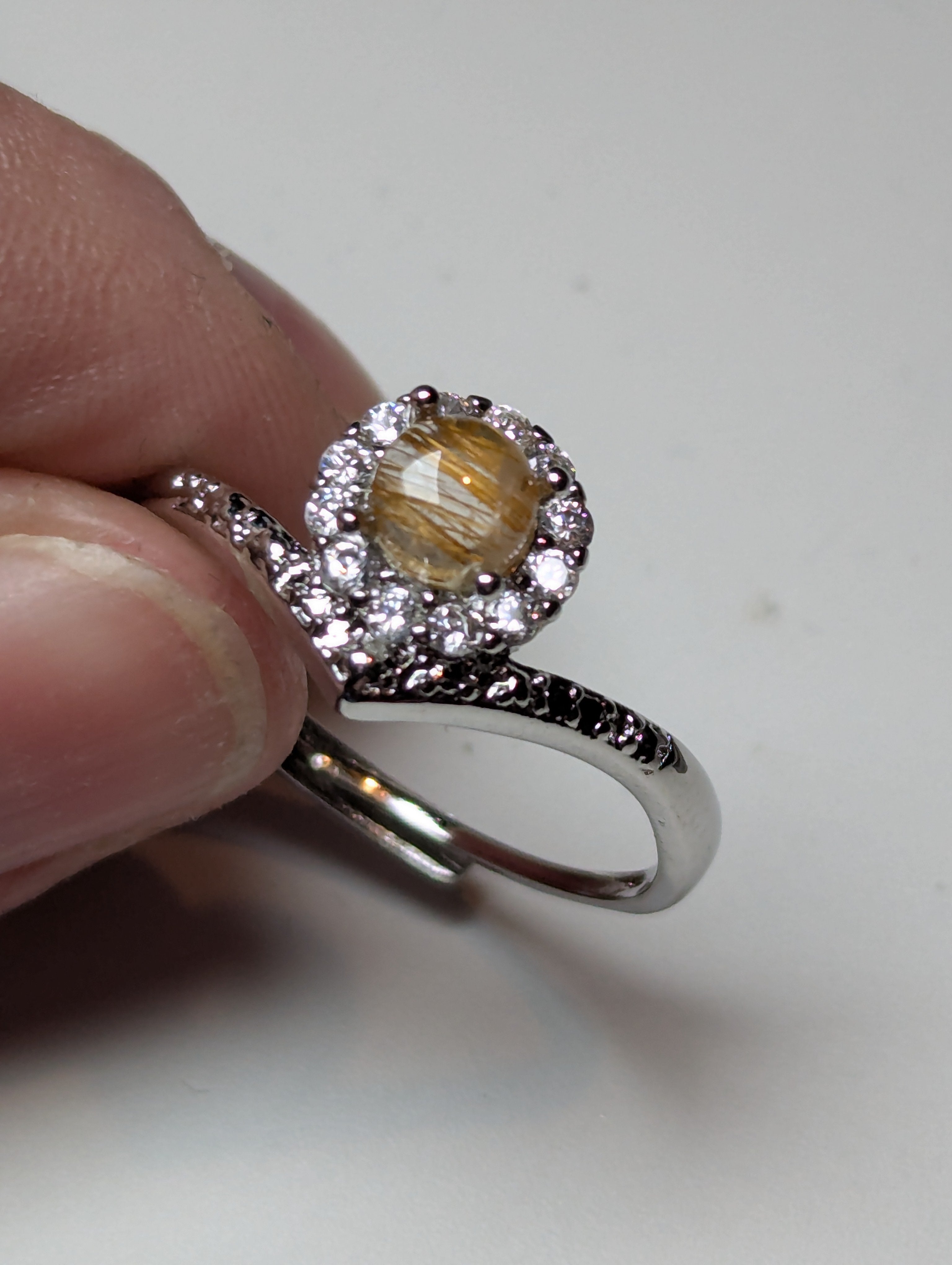 Golden Rutlile crystal Adjustable ring