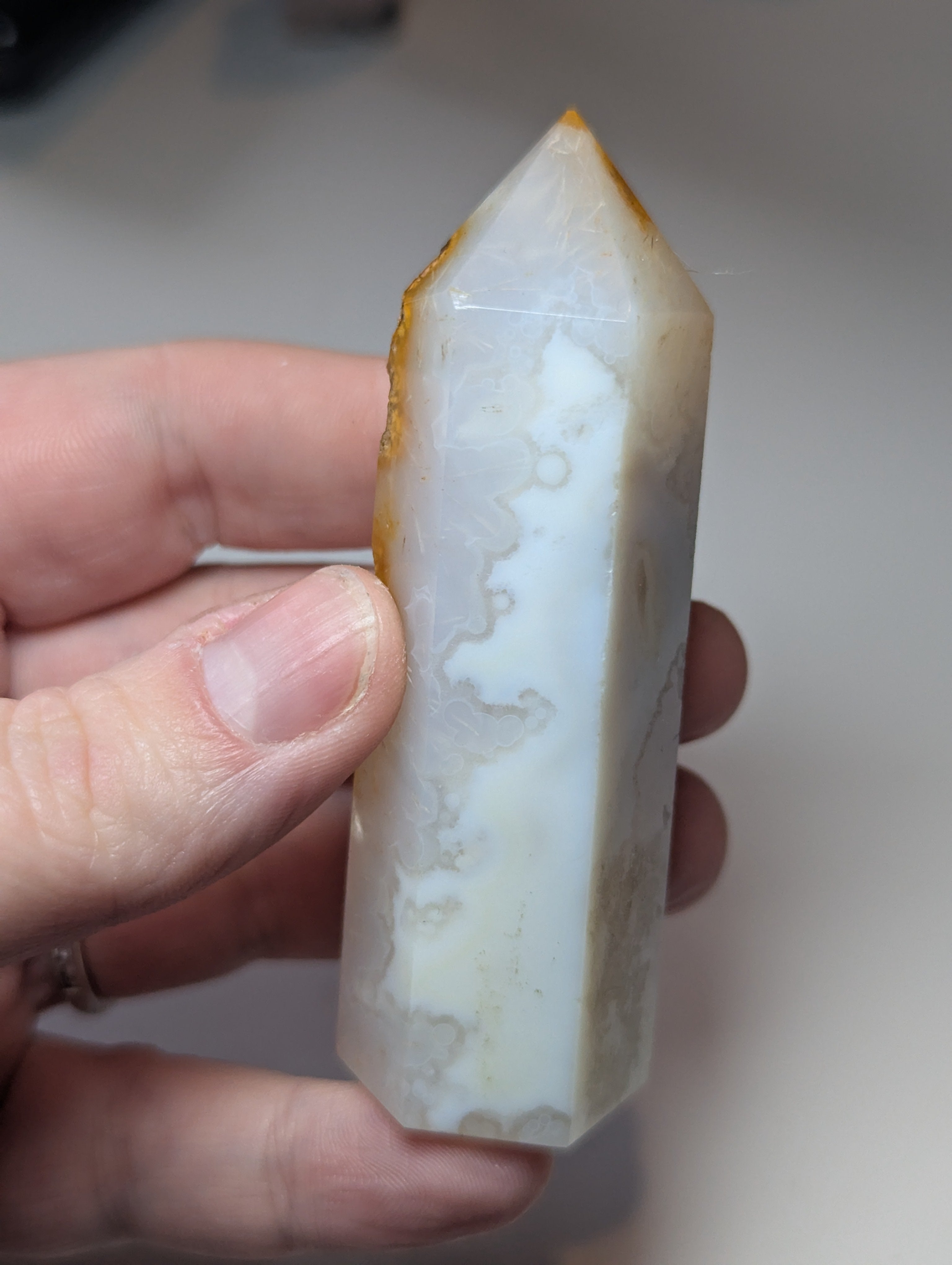 Crystal Agate tower with imperfections