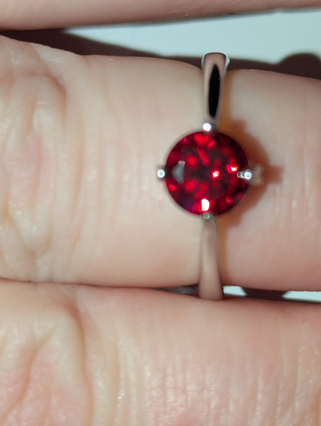 Red Moissanite diamond Adjustable ring