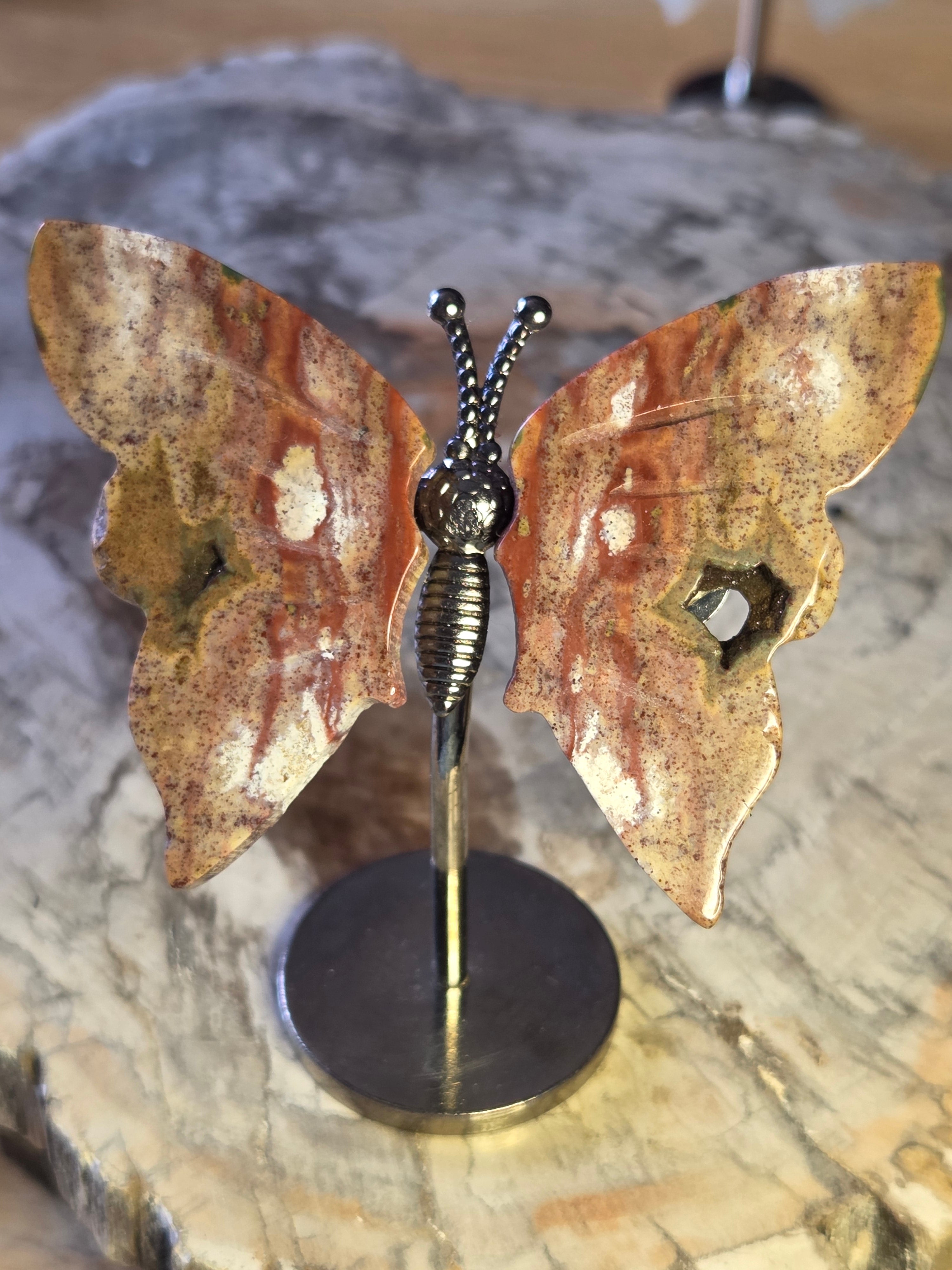 Ocean Jasper crystal butterfly