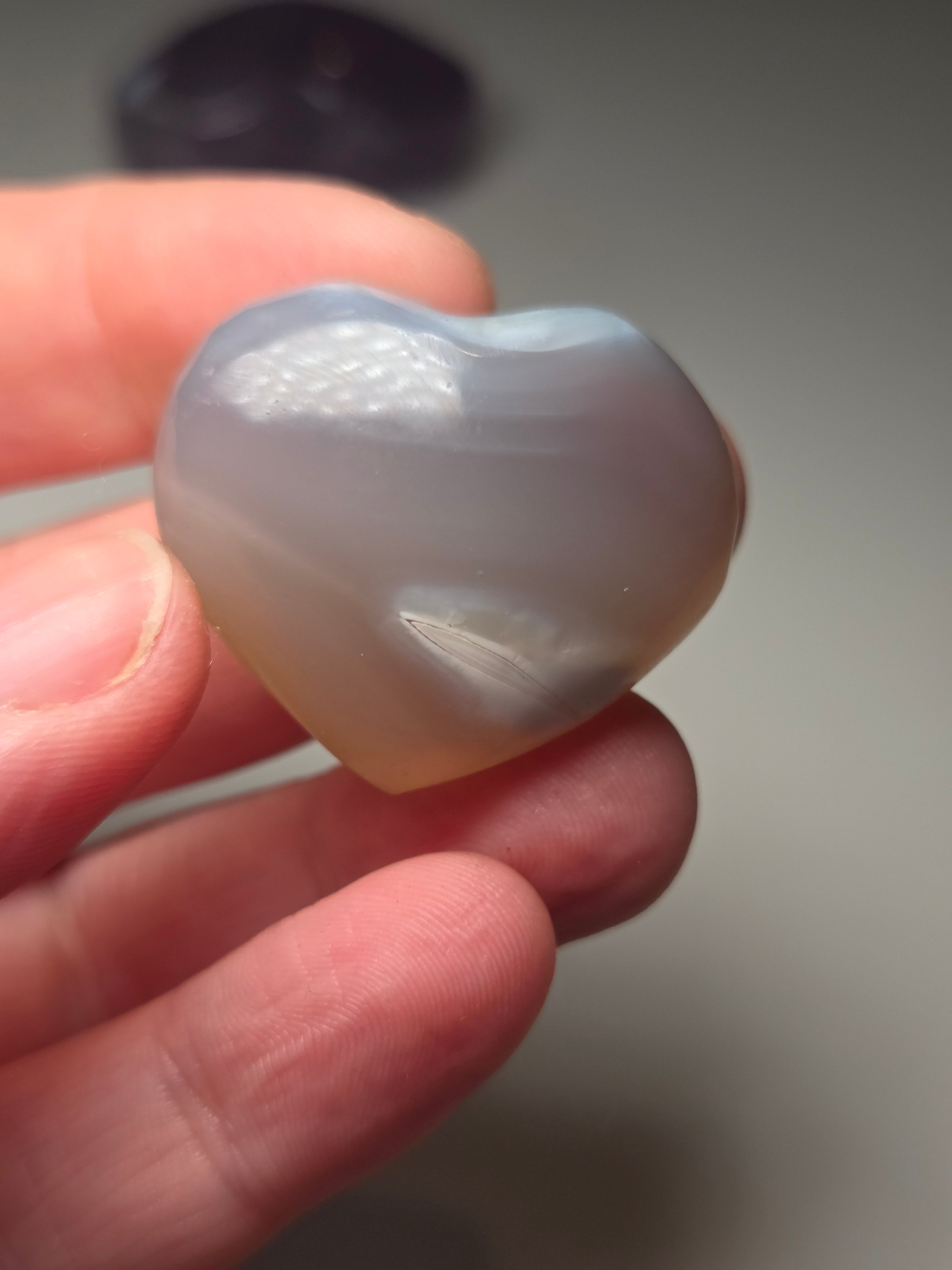 Agate crystal heart