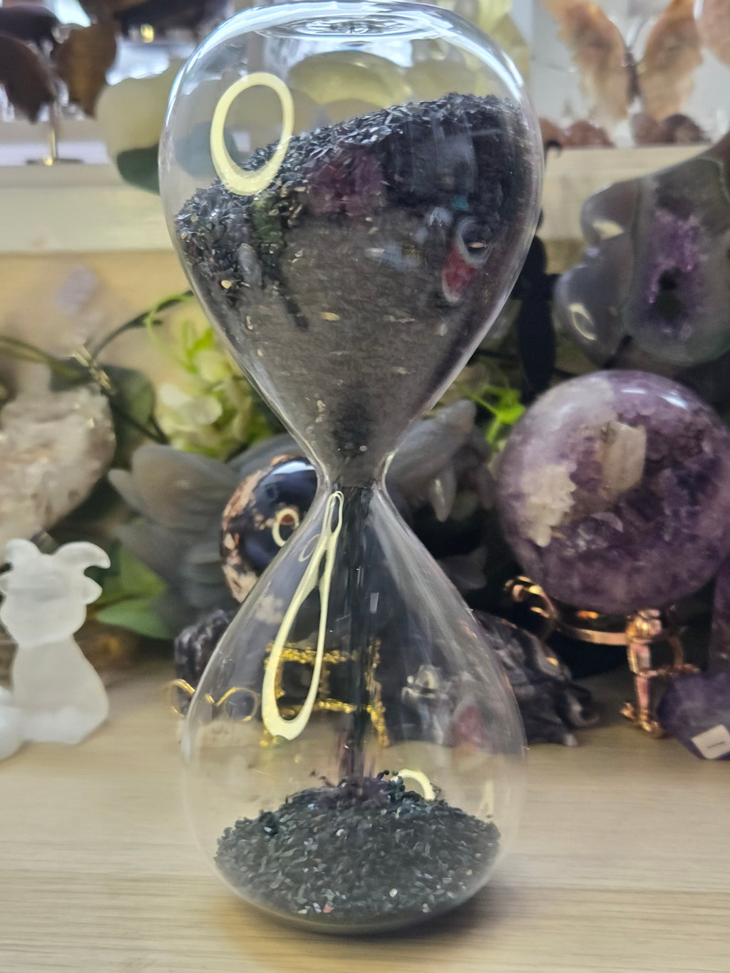 Black Tourmaline crystal  hour glass