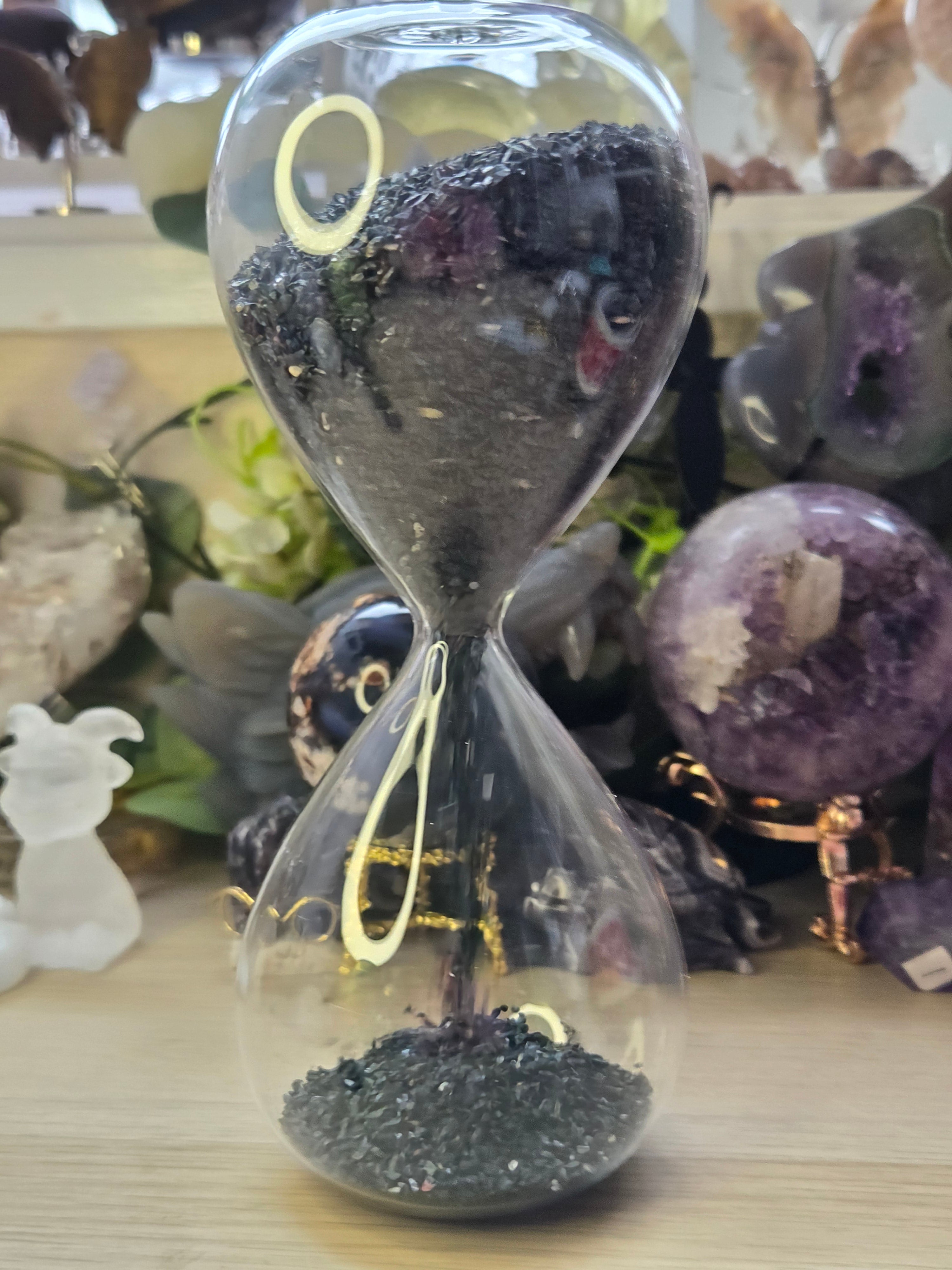 Black Tourmaline crystal  hour glass