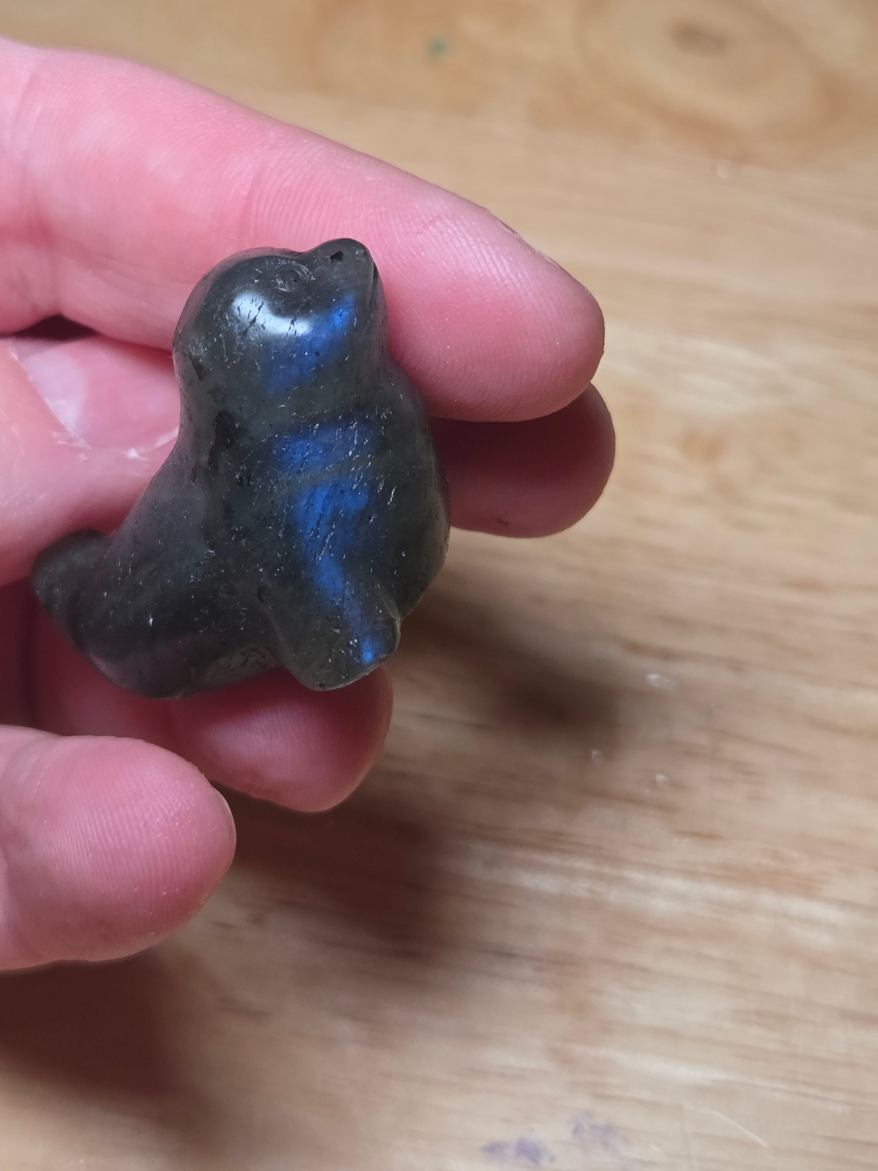 Labradorite crystal Seel carving