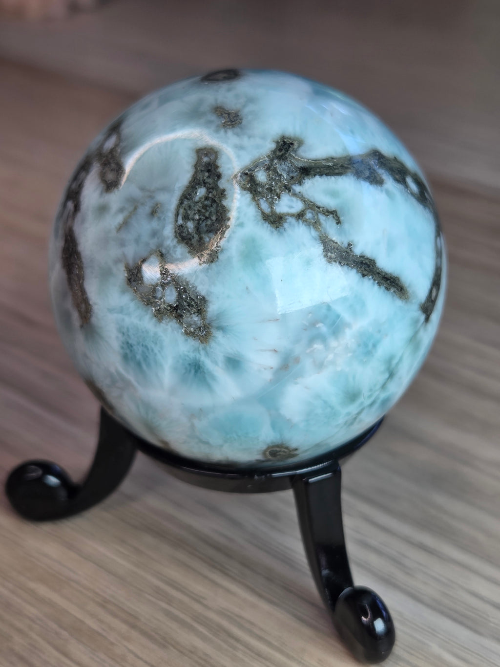 Larimar crystal sphere