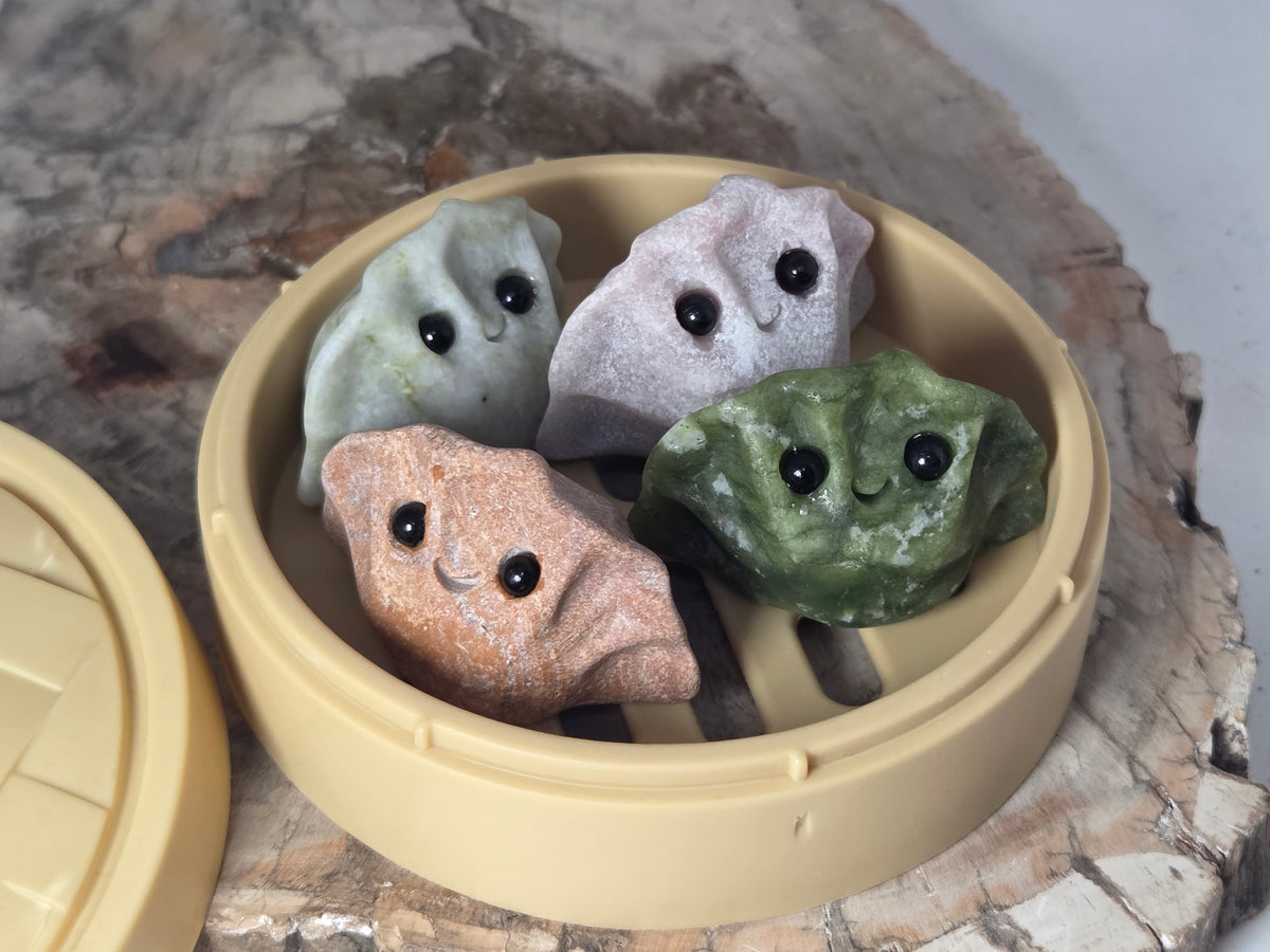 Cute dim sum carvings in case