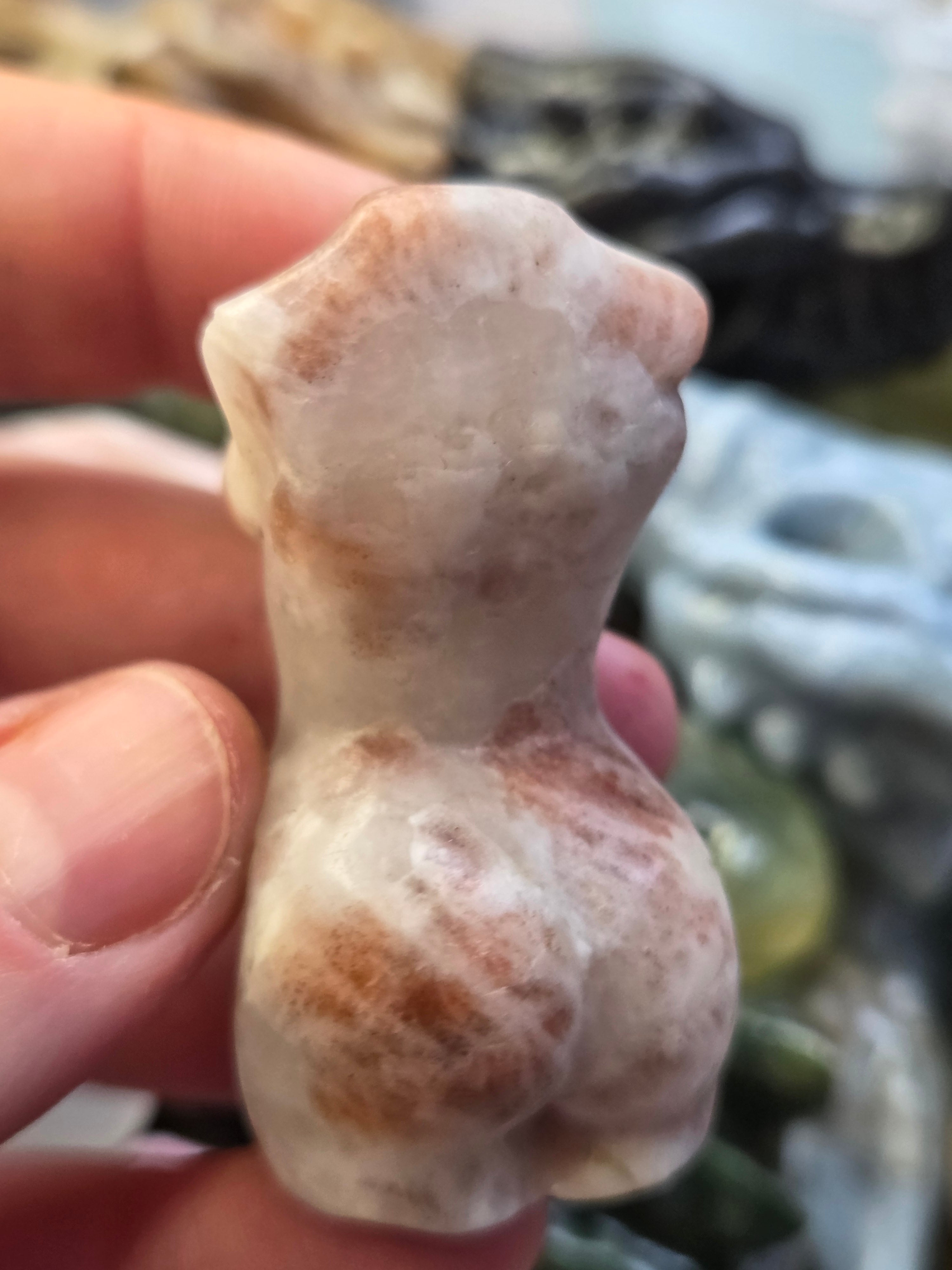 Sunstone crystal female body carving