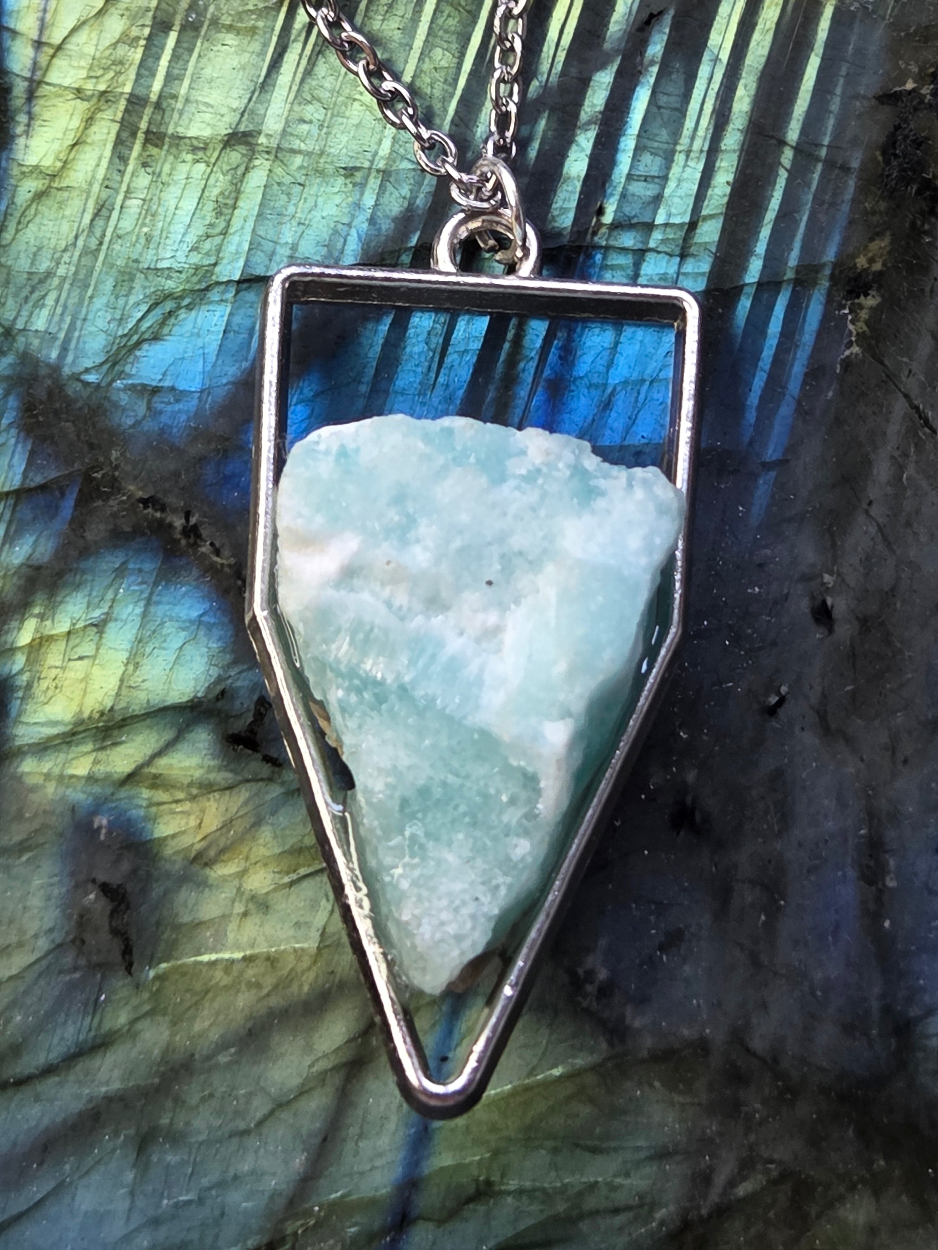 Hemimorphite crystal handmade necklace