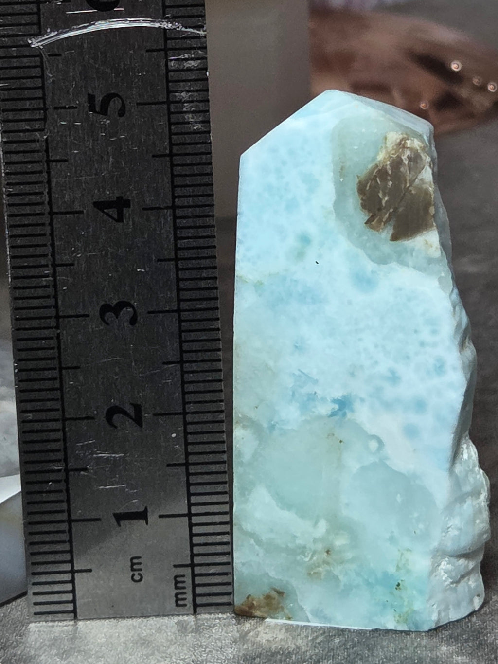 Natural  Larimar crystal tower  part raw