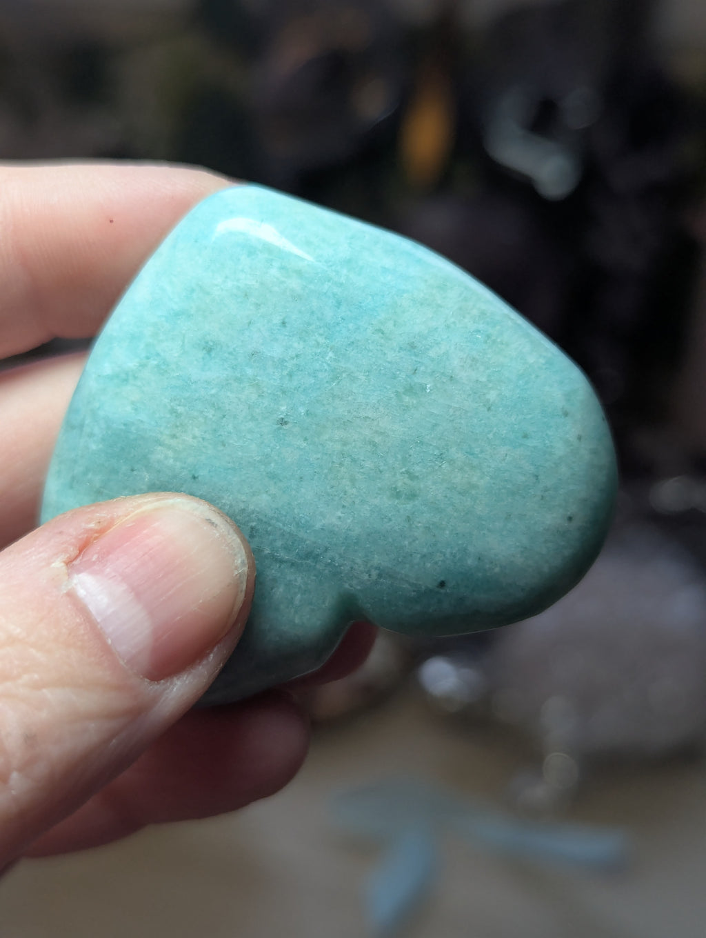 Amazonite crystal heart