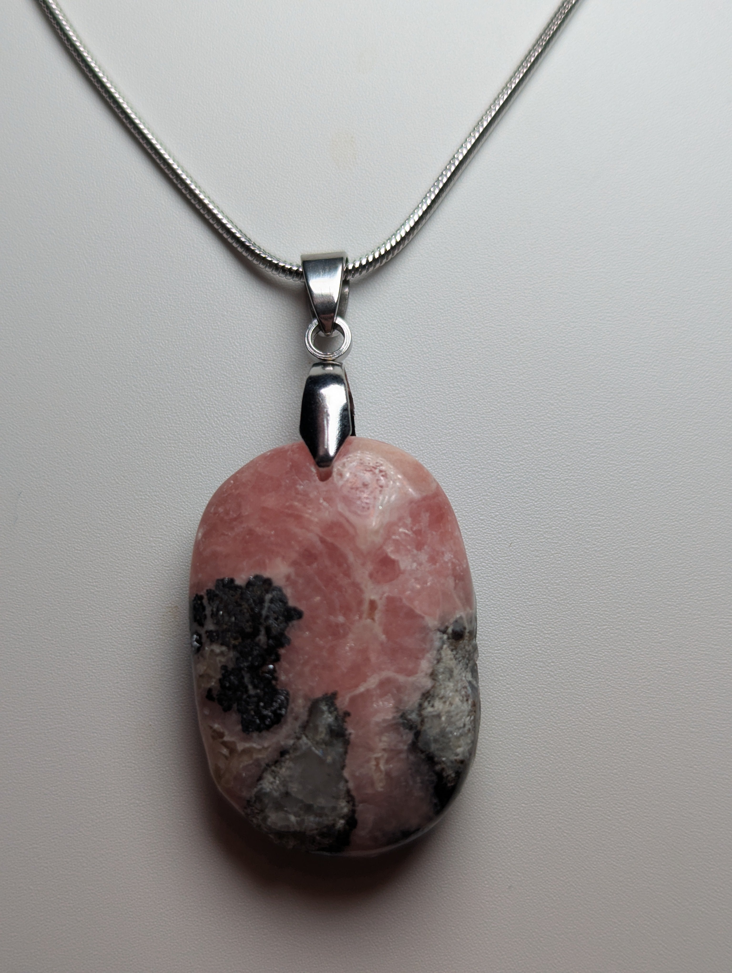 Rhodochrosite crystal handmade necklace