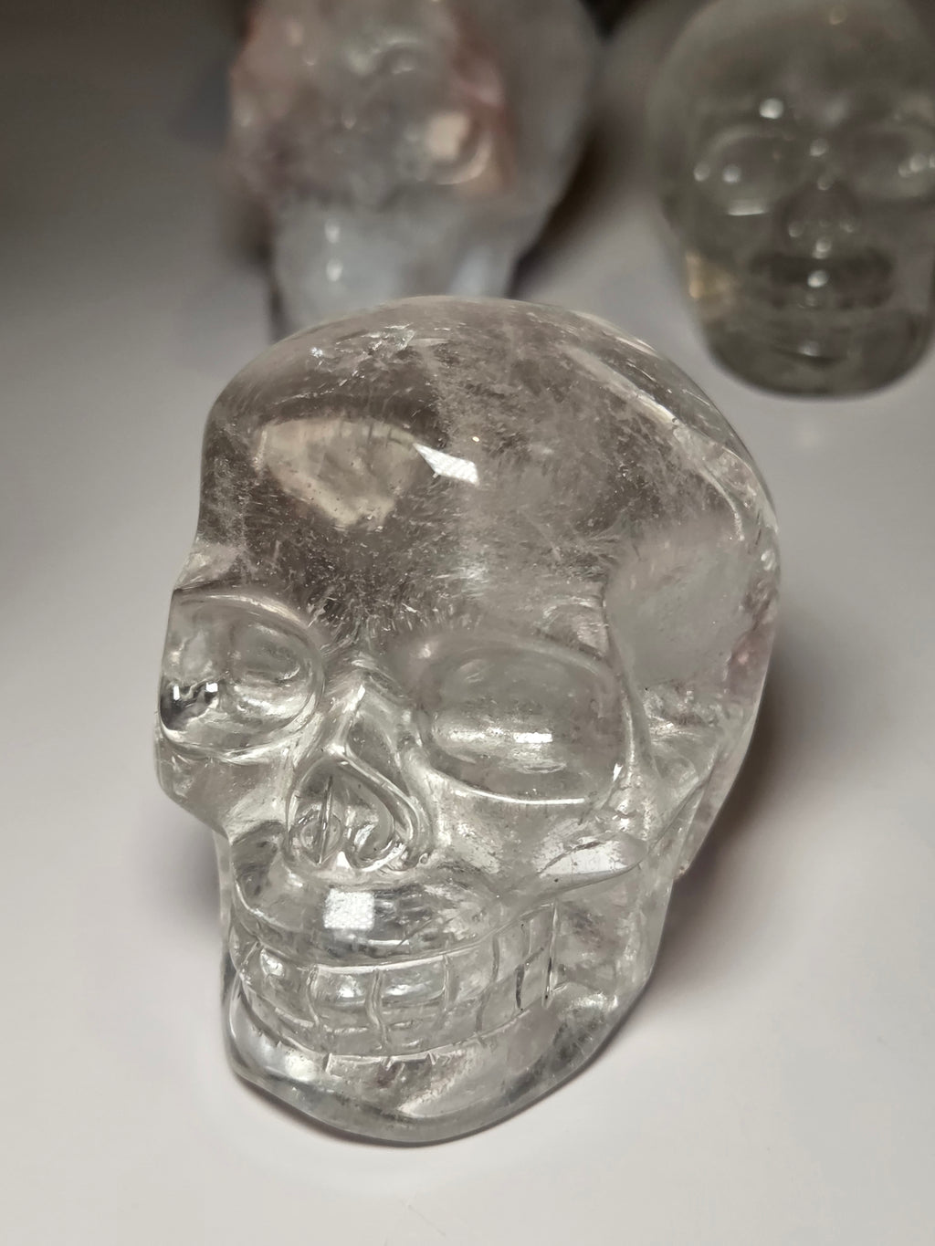 Stunning Clear Quartz crystal Skull carving