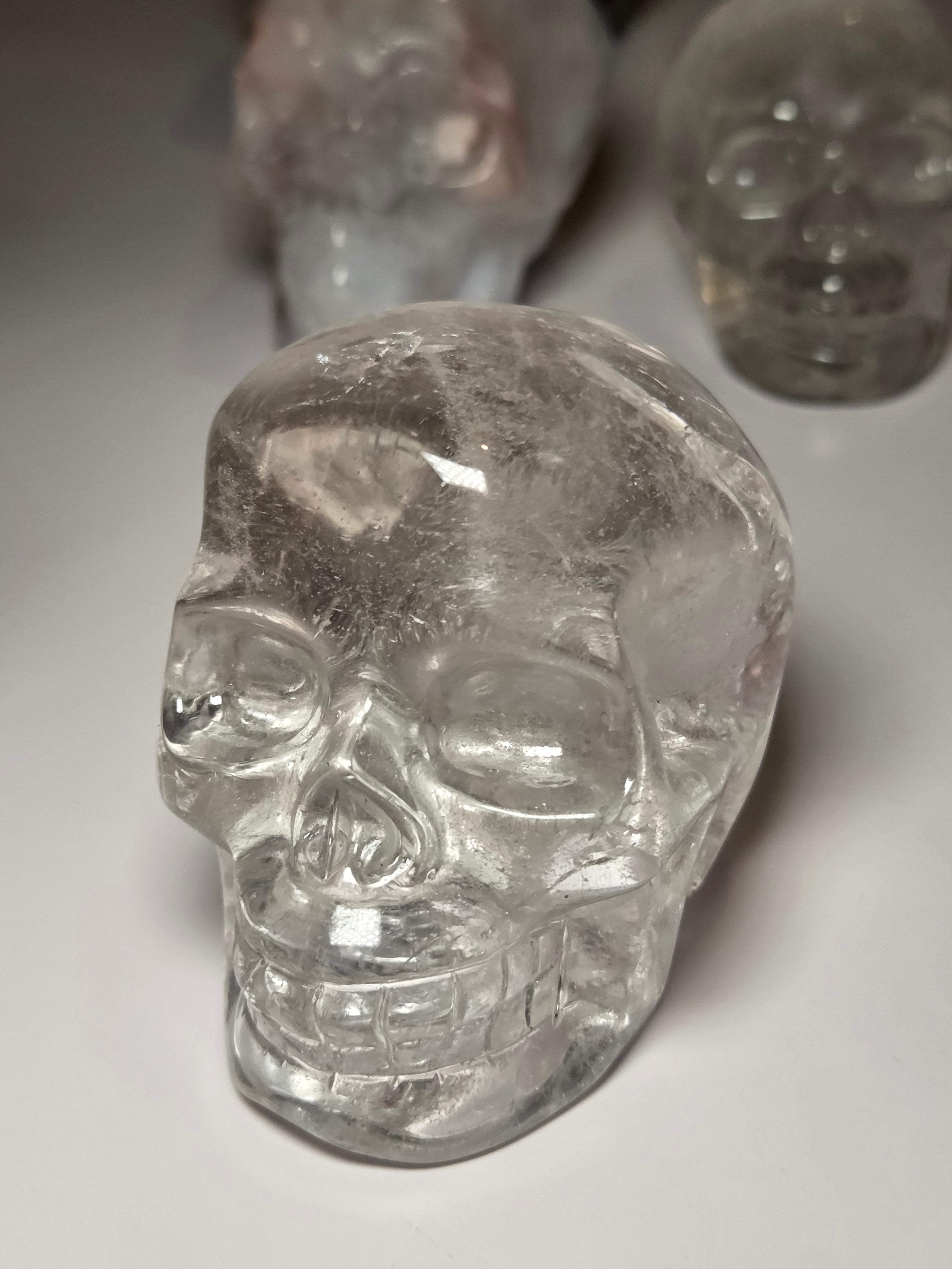 Stunning Clear Quartz crystal Skull carving